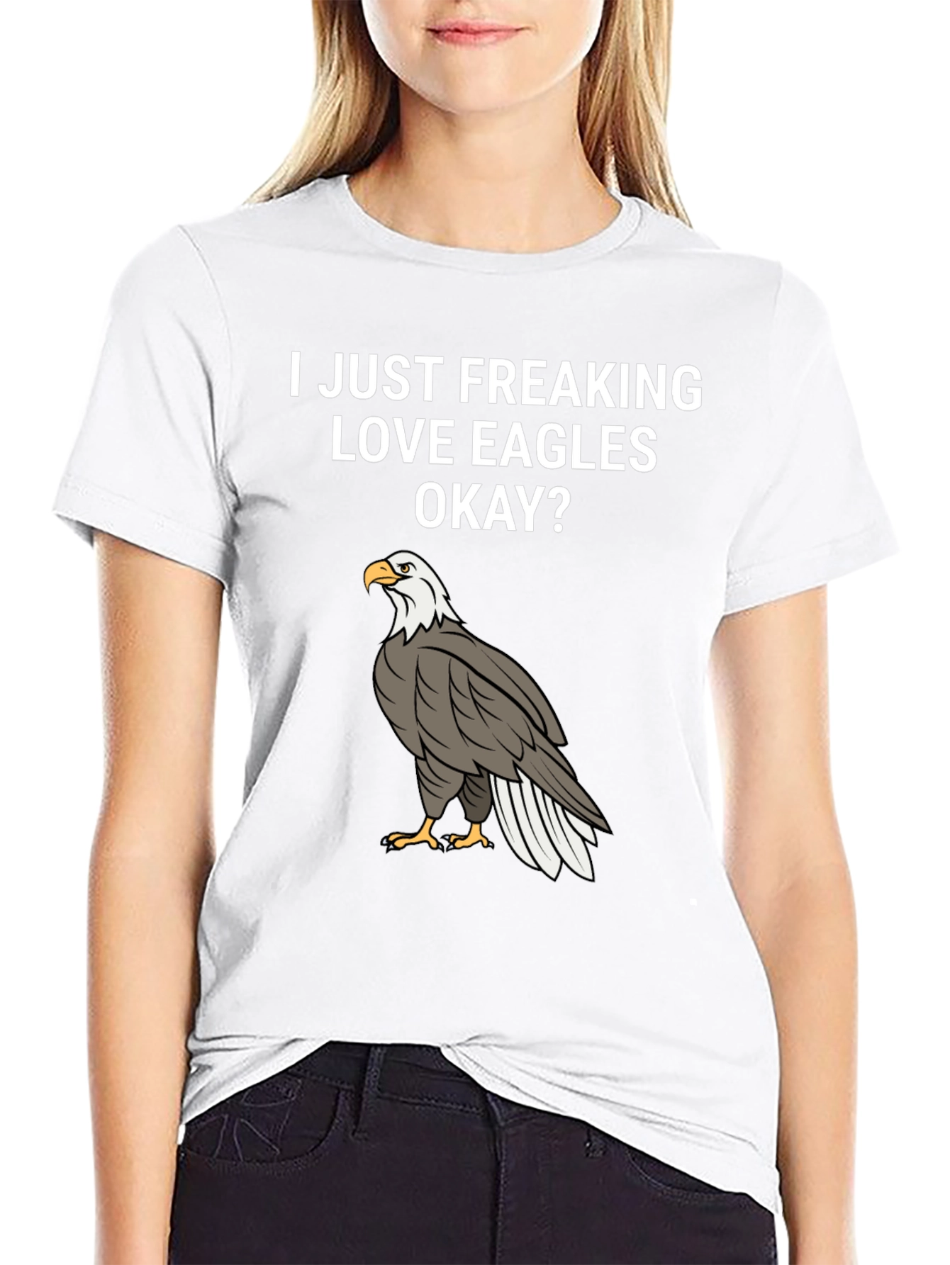 I Love Eagles T-Shirt - Black Cotton Graphic Tee