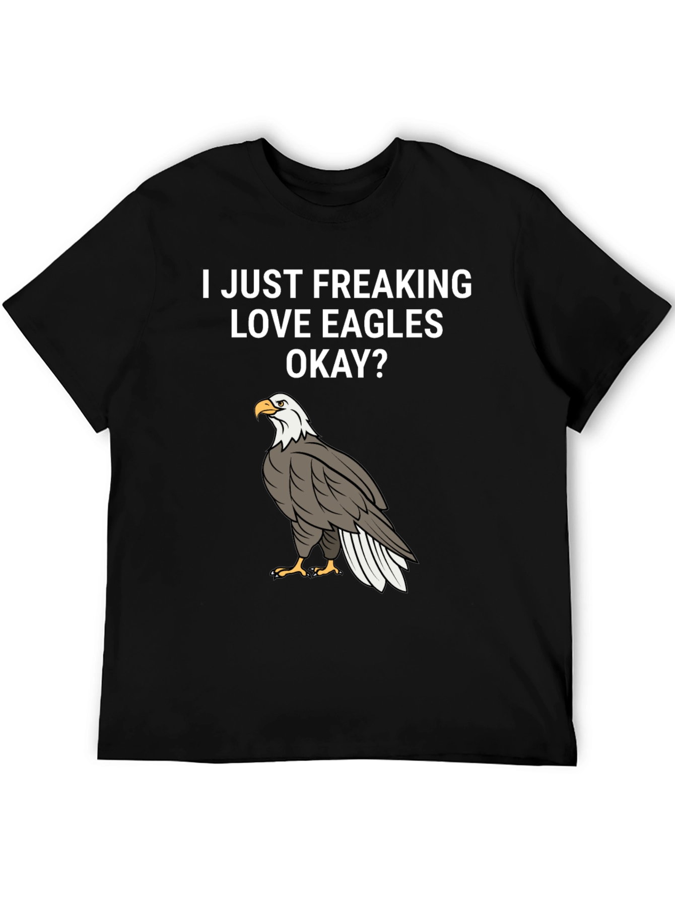 I Love Eagles T-Shirt - Black Cotton Graphic Tee