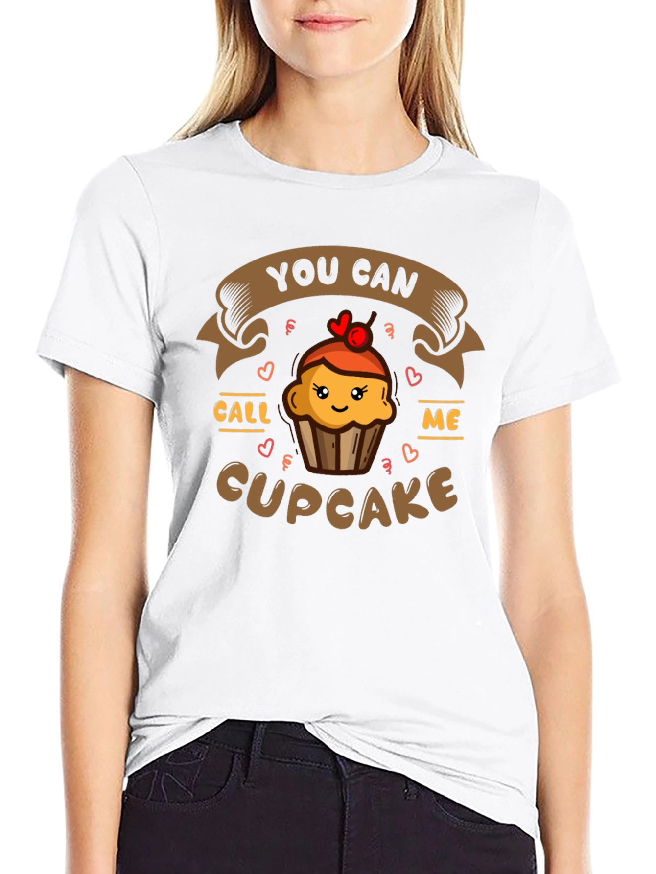 Call Me Cupcake Graphic Tee - Black