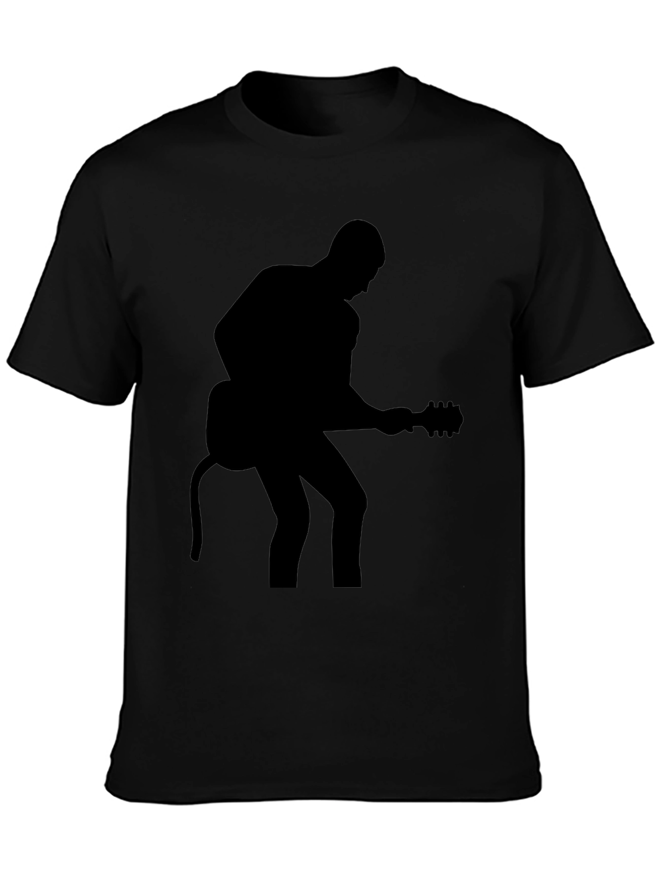 Guitar Player Silhouette Black T-Shirt