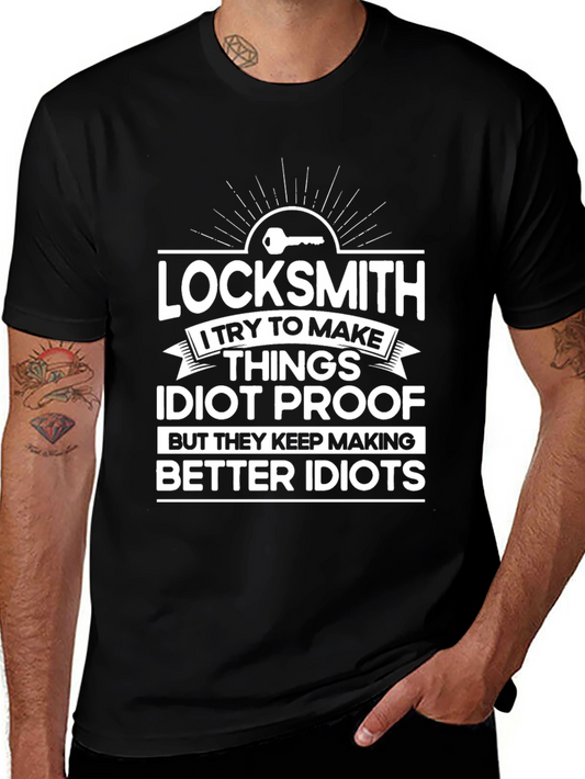 Locksmith Idiot Proof Funny T-Shirt
