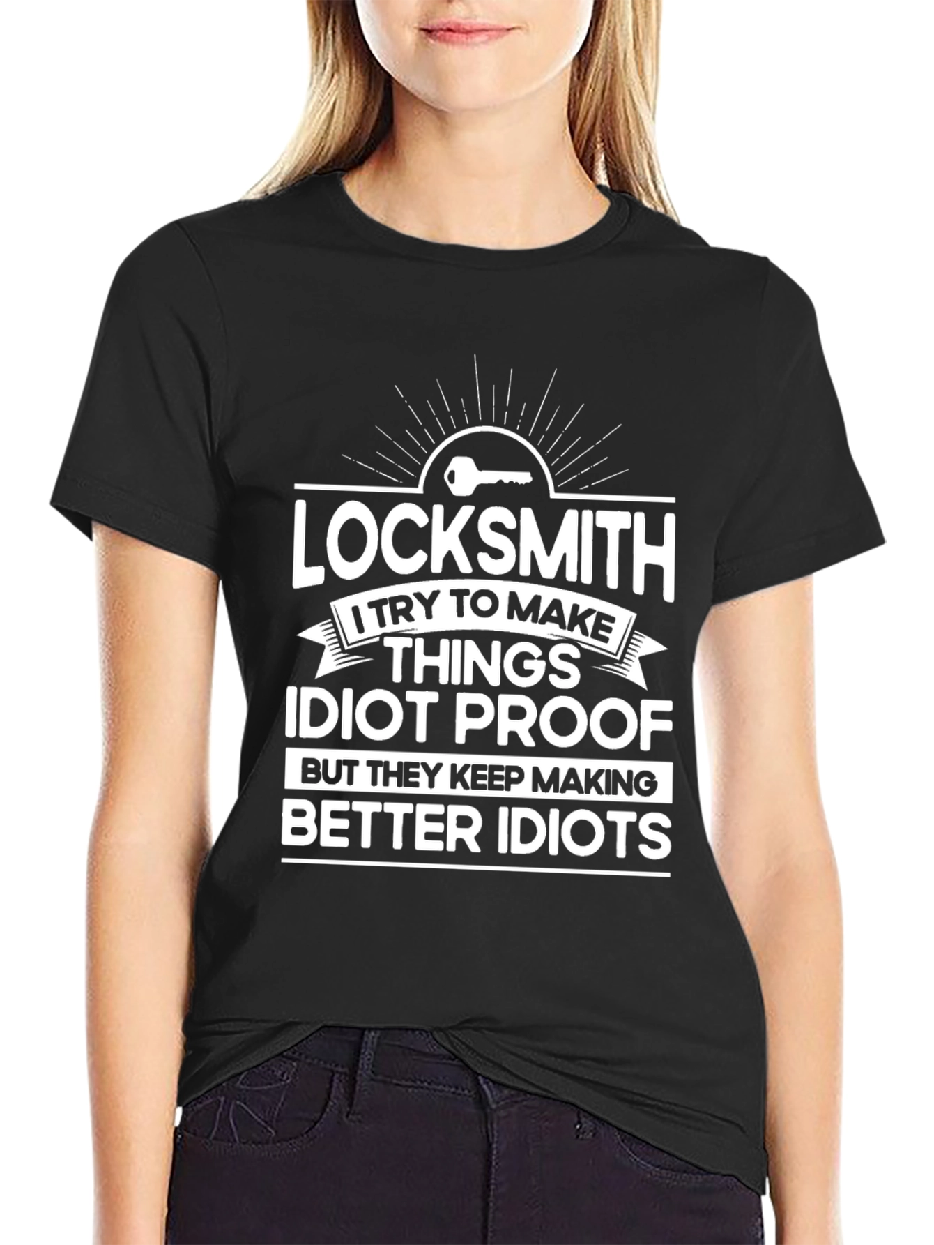 Locksmith Idiot Proof Funny T-Shirt
