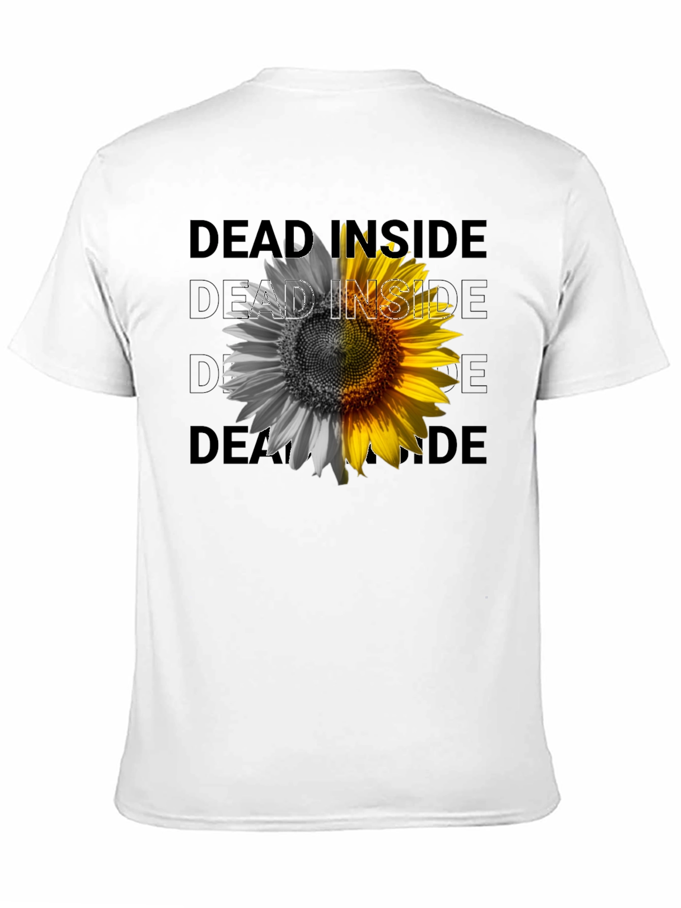 Dead Inside Sunflower Graphic Tee - Black