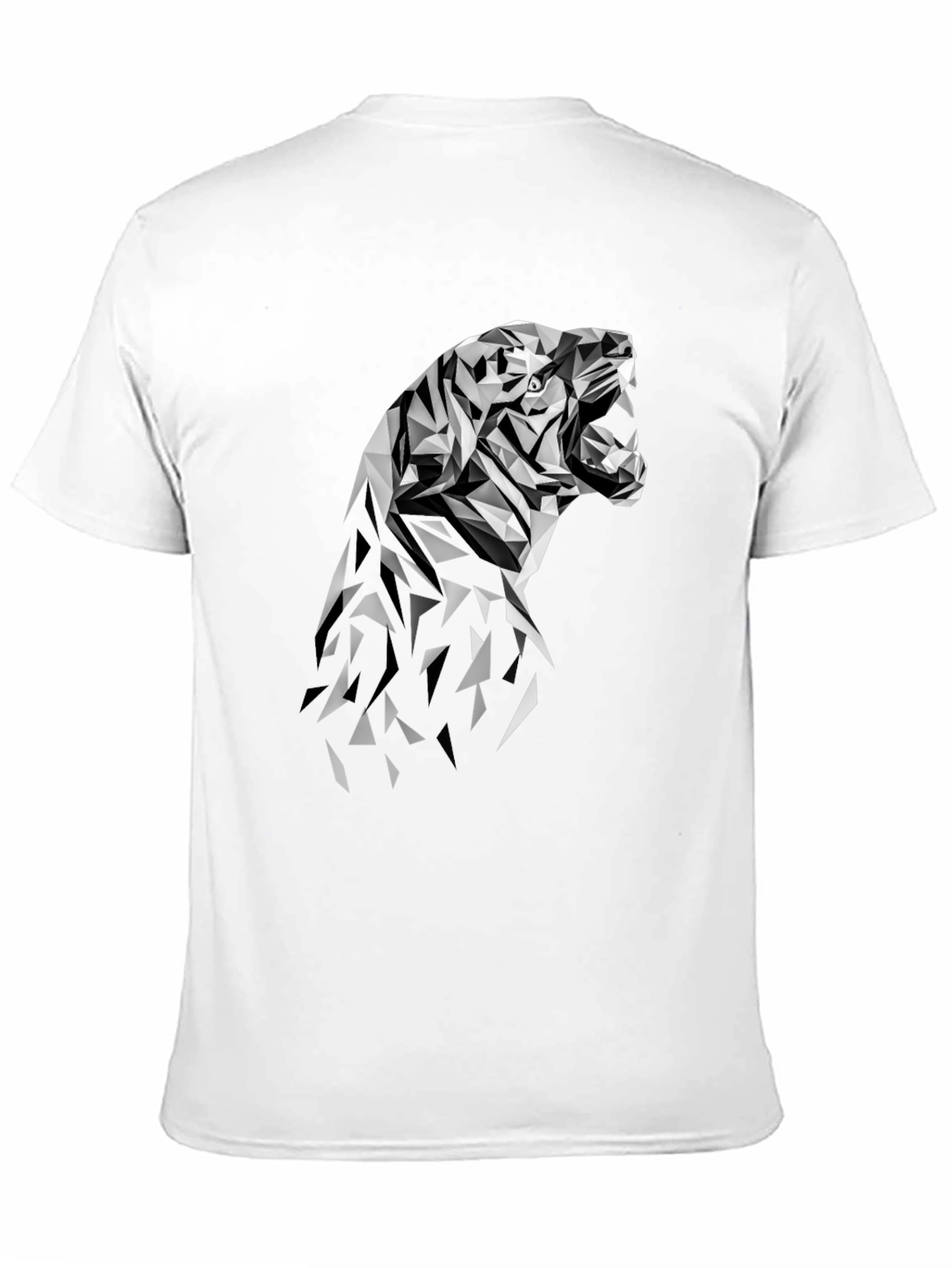 Geometric Tiger Graphic Tee - Modern Black T-Shirt