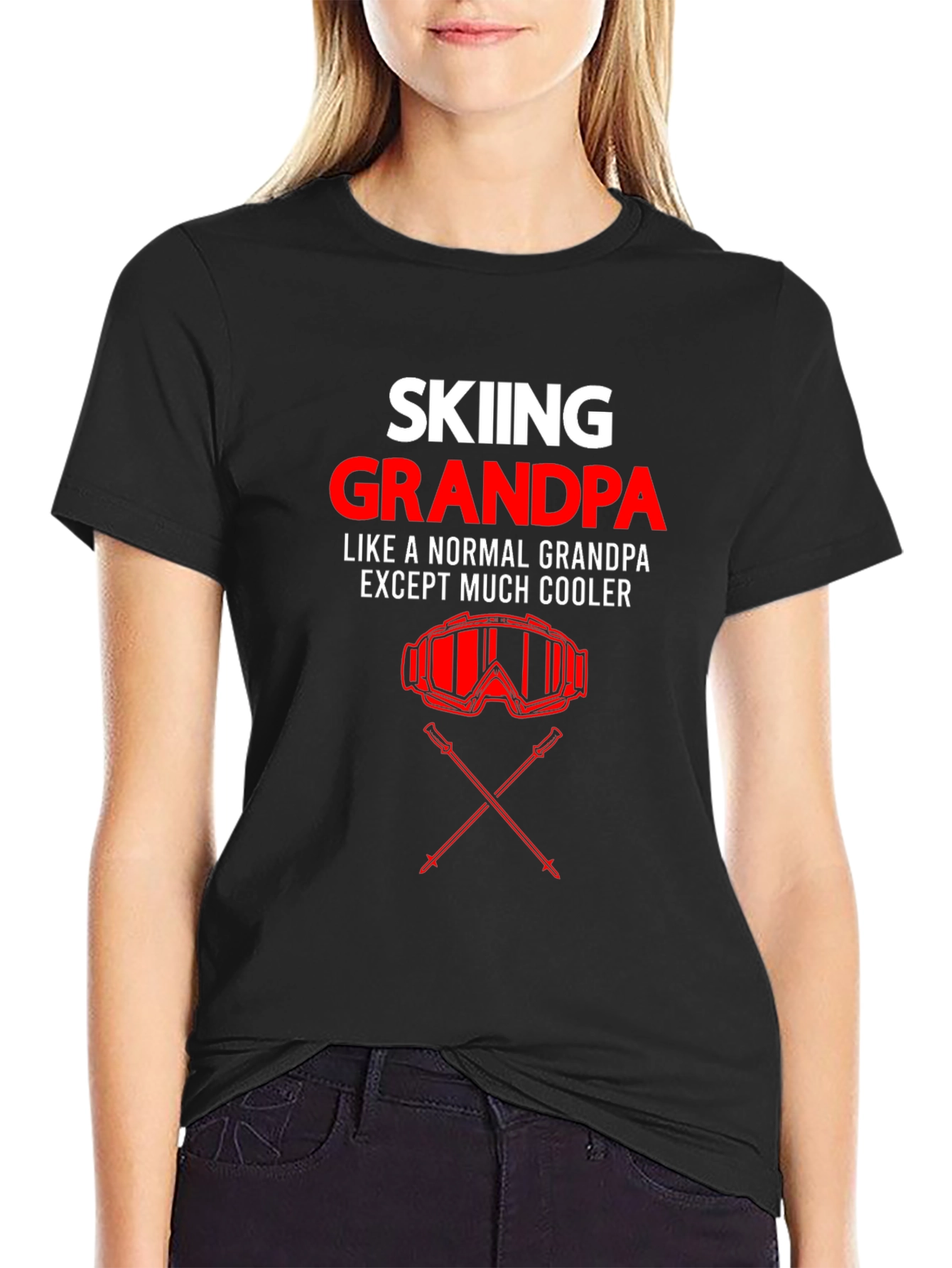 Skiing Grandpa T-Shirt - Cool Grandfather Gift
