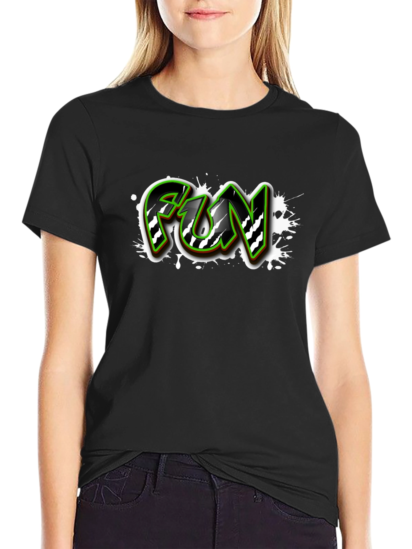 Fun Graphic Tee - Trendy Black T-Shirt