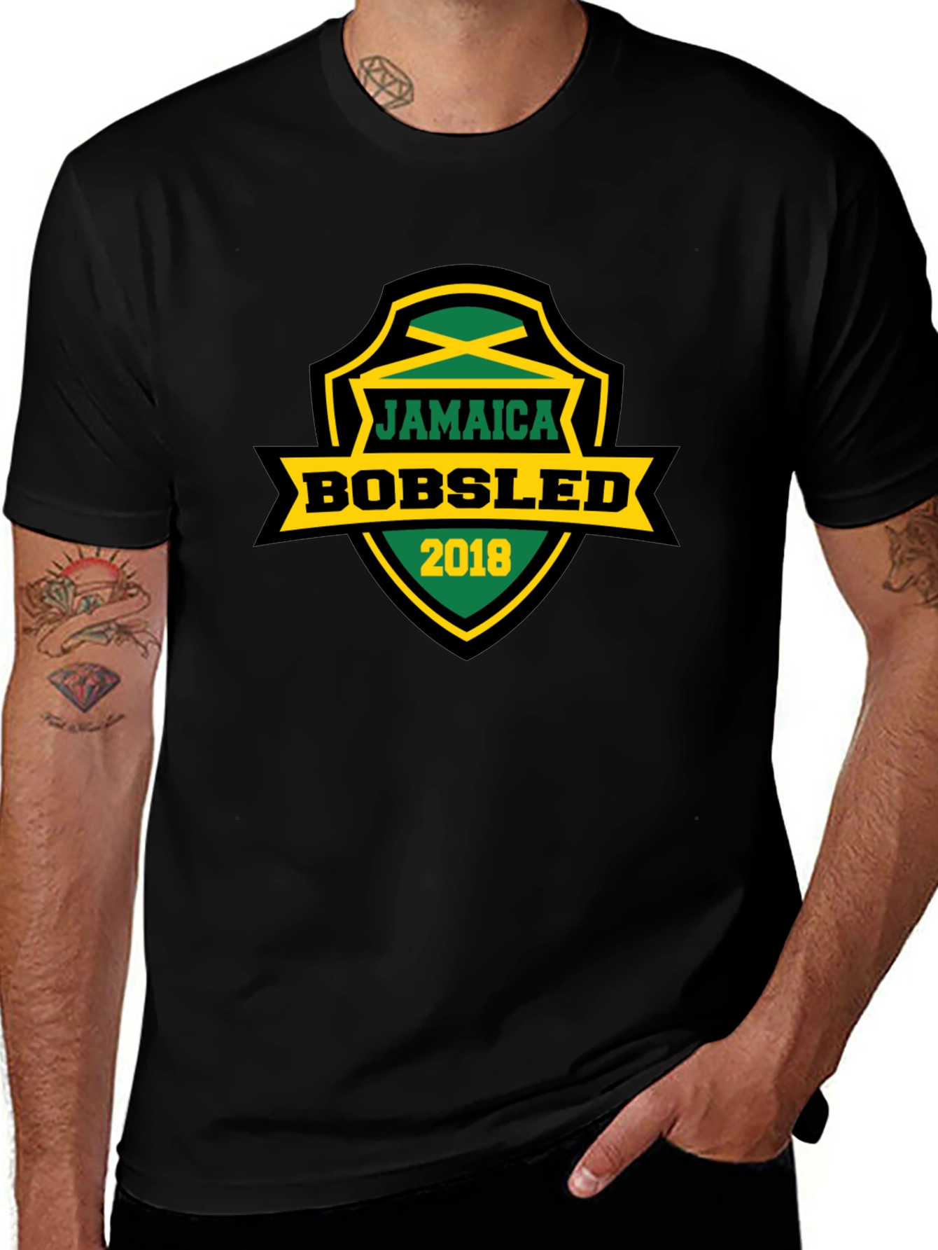 Jamaica Bobsled 2018 Graphic Tee - Black