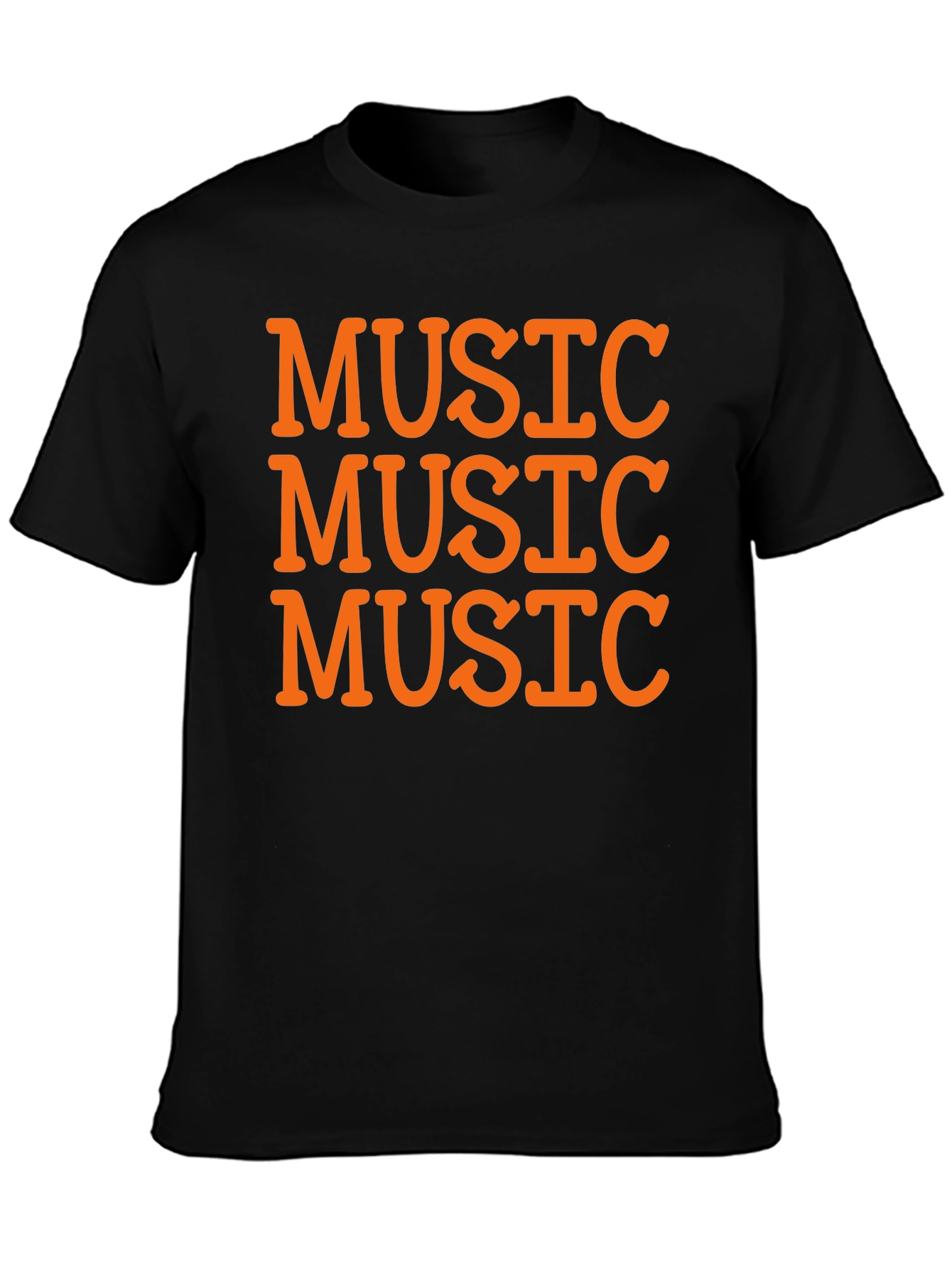 Music Lover Black T-Shirt - Repeated Text Design