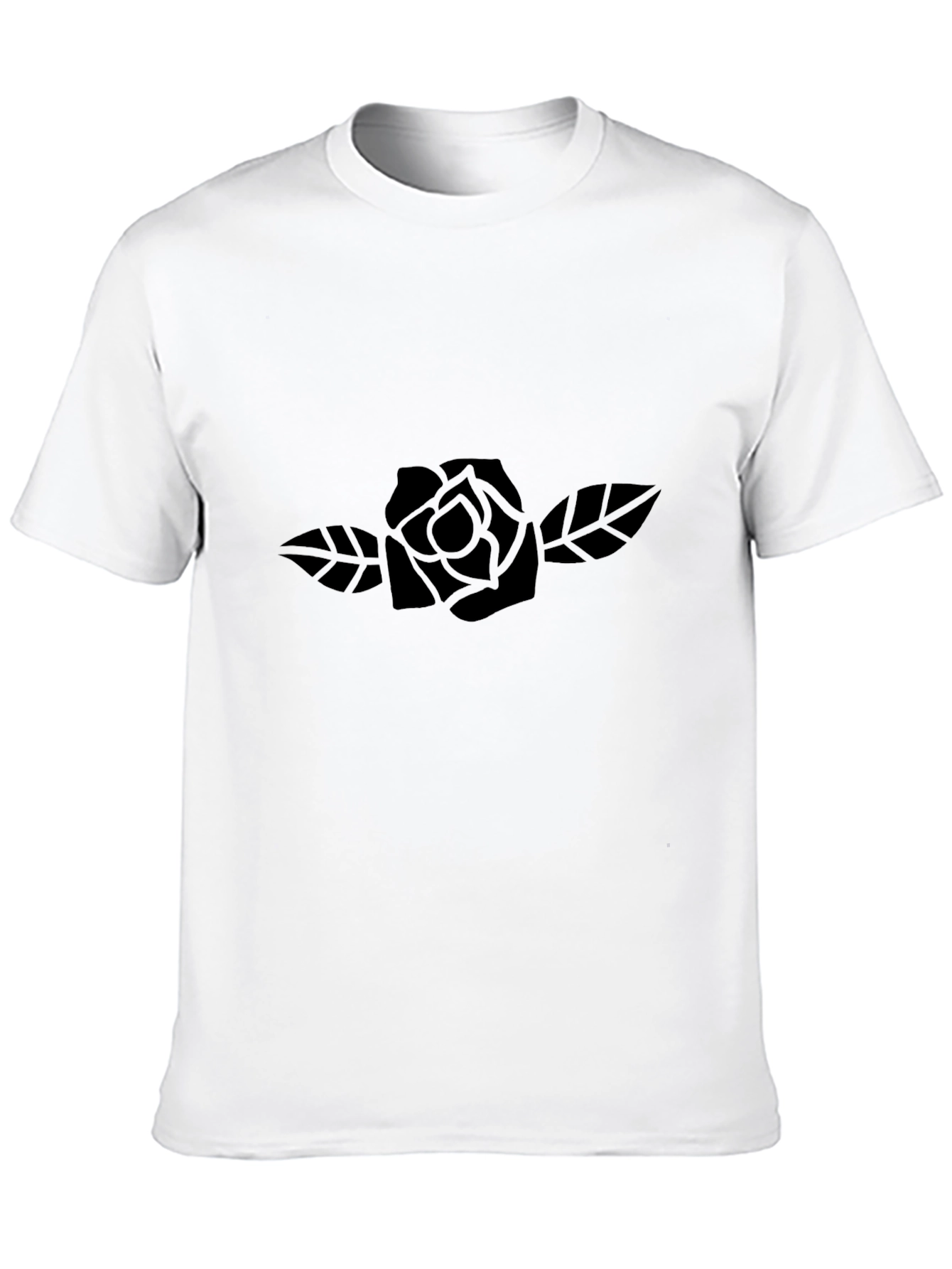 Mens Black Rose Graphic Tee - Classic Fit