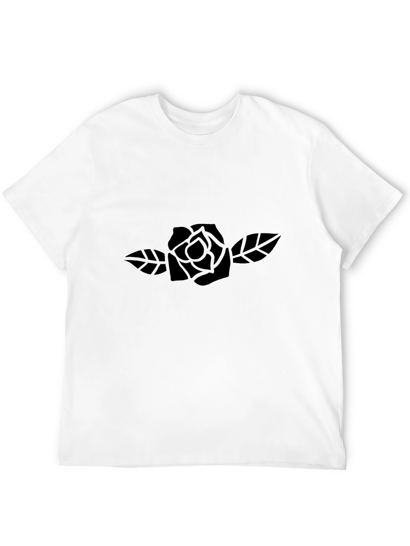 Mens Black Rose Graphic Tee - Classic Fit