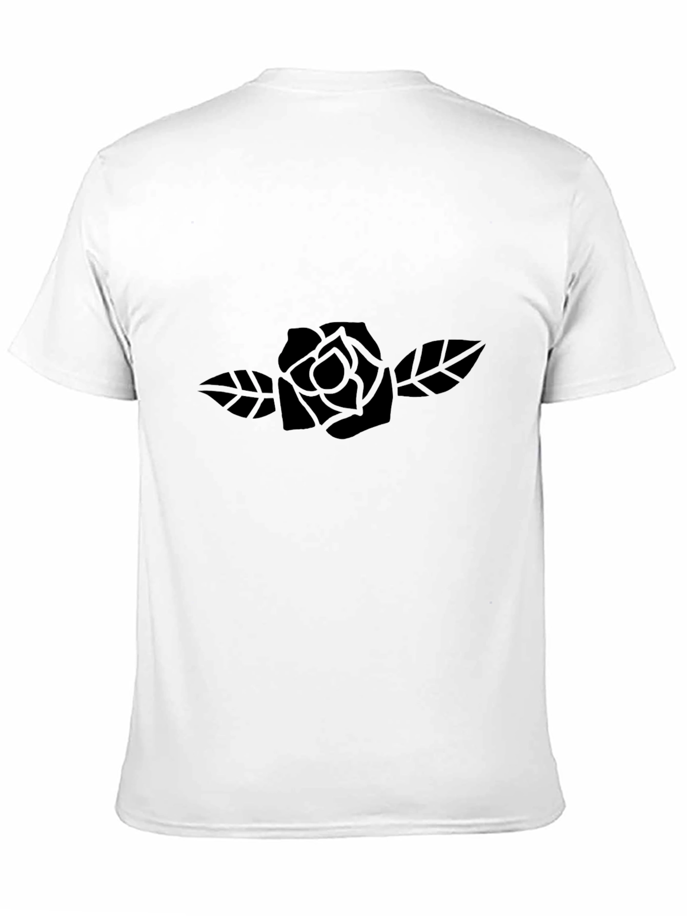Mens Black Rose Graphic Tee - Classic Fit