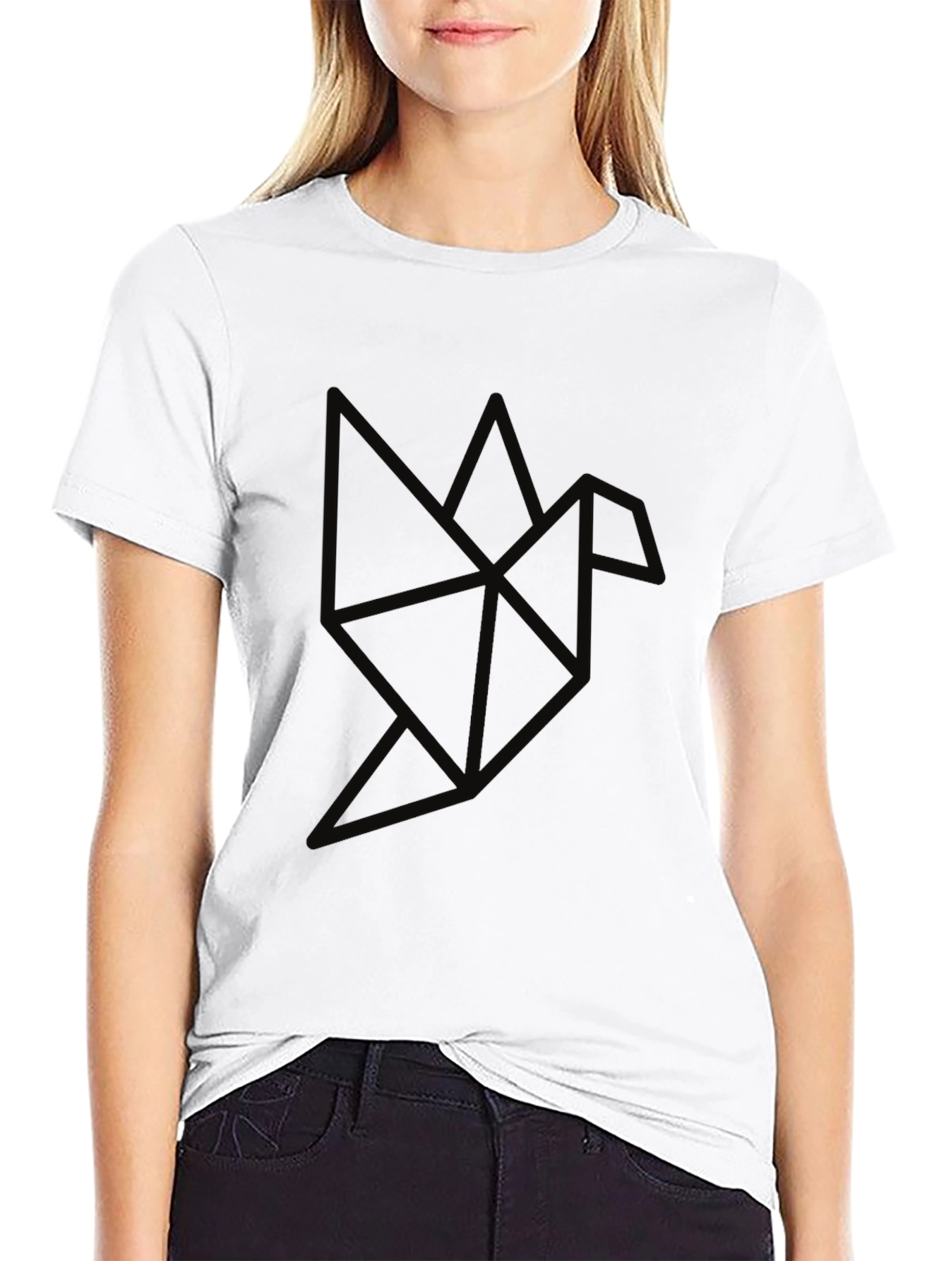 Geometric Bird Black Graphic Tee - Modern Menswear