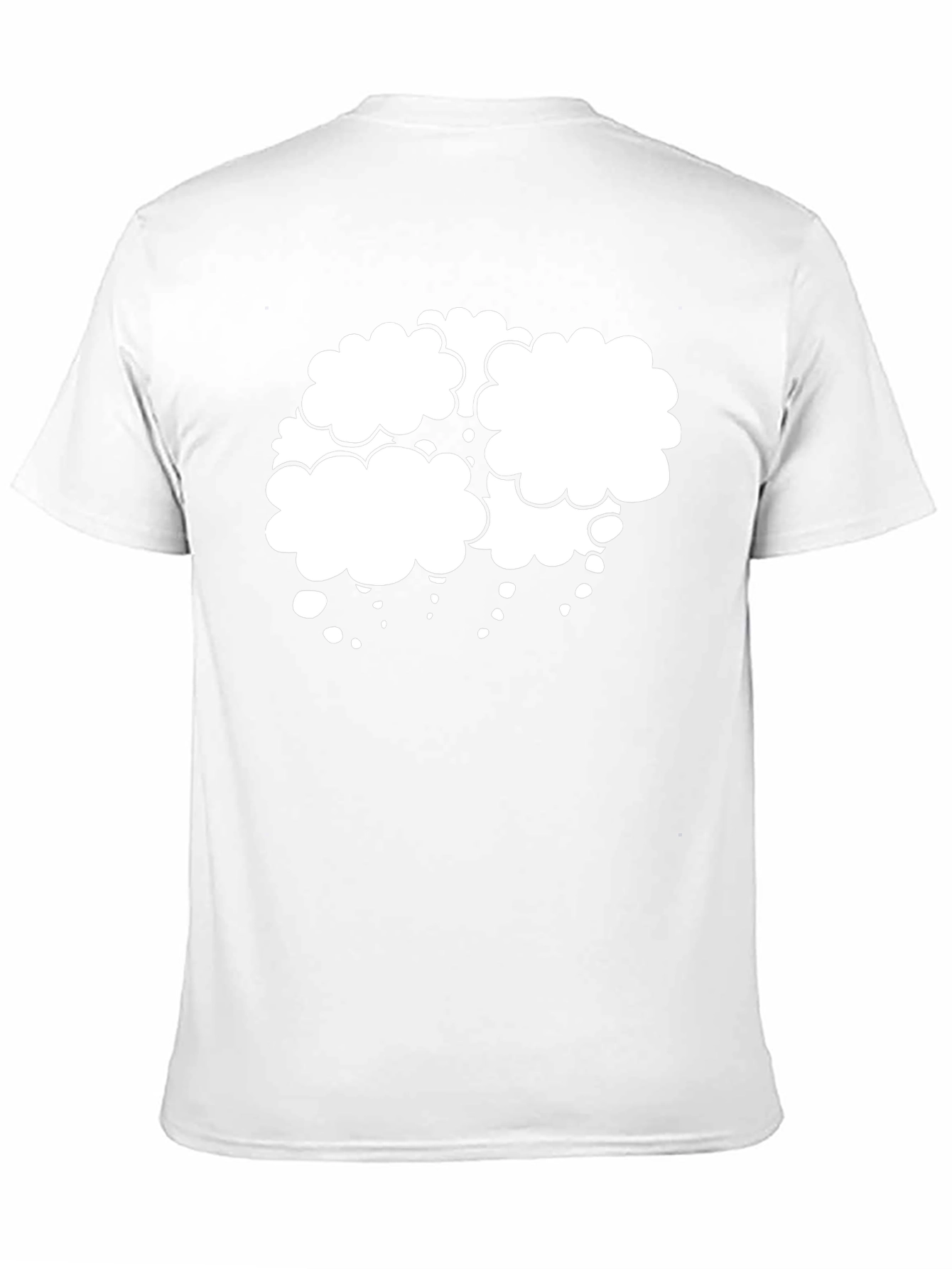 Black T-Shirt with White Cloud Design