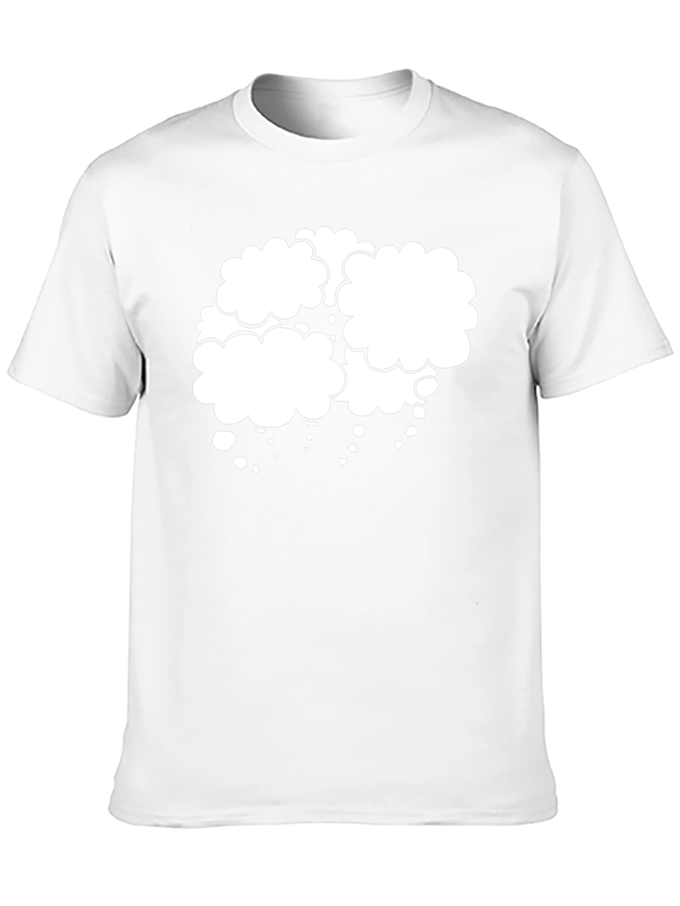 Black T-Shirt with White Cloud Design