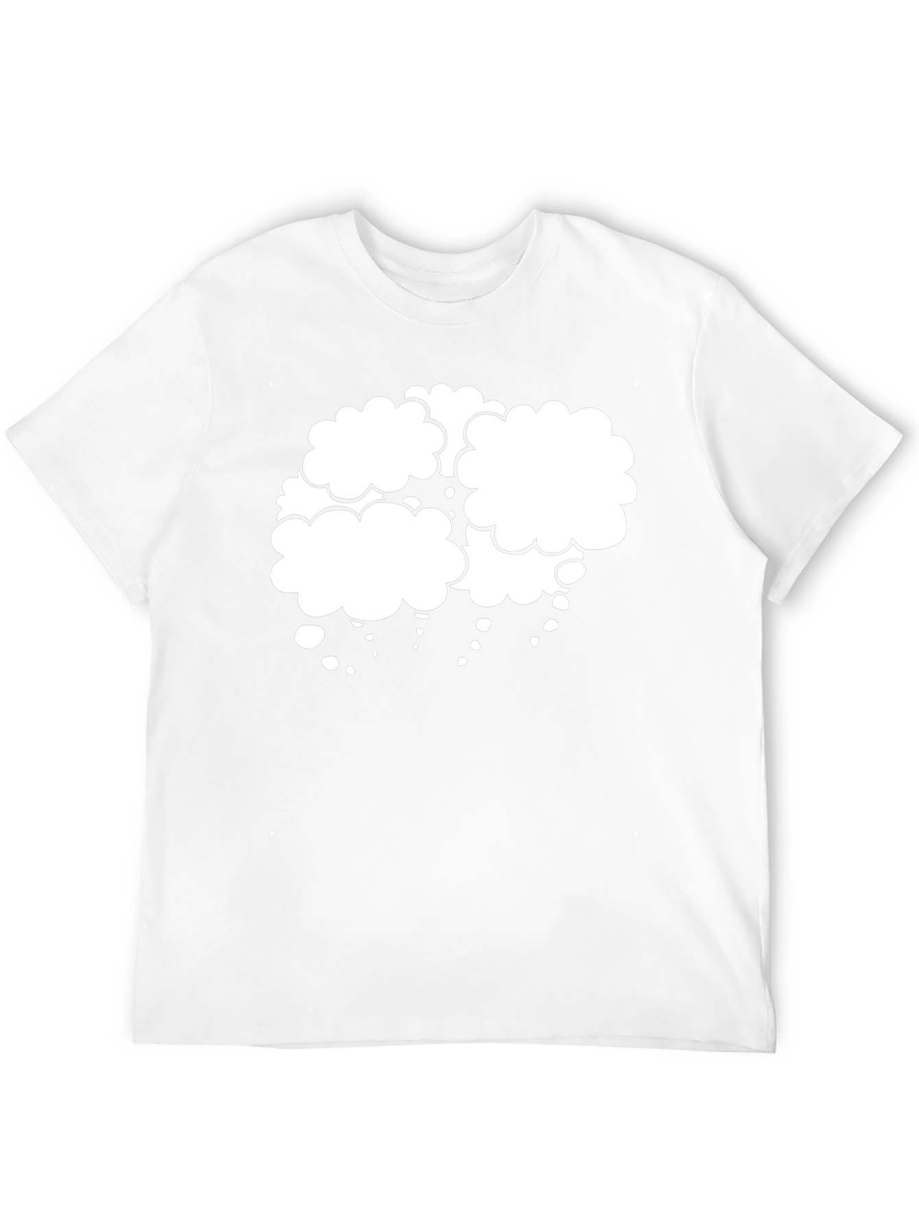 Black T-Shirt with White Cloud Design
