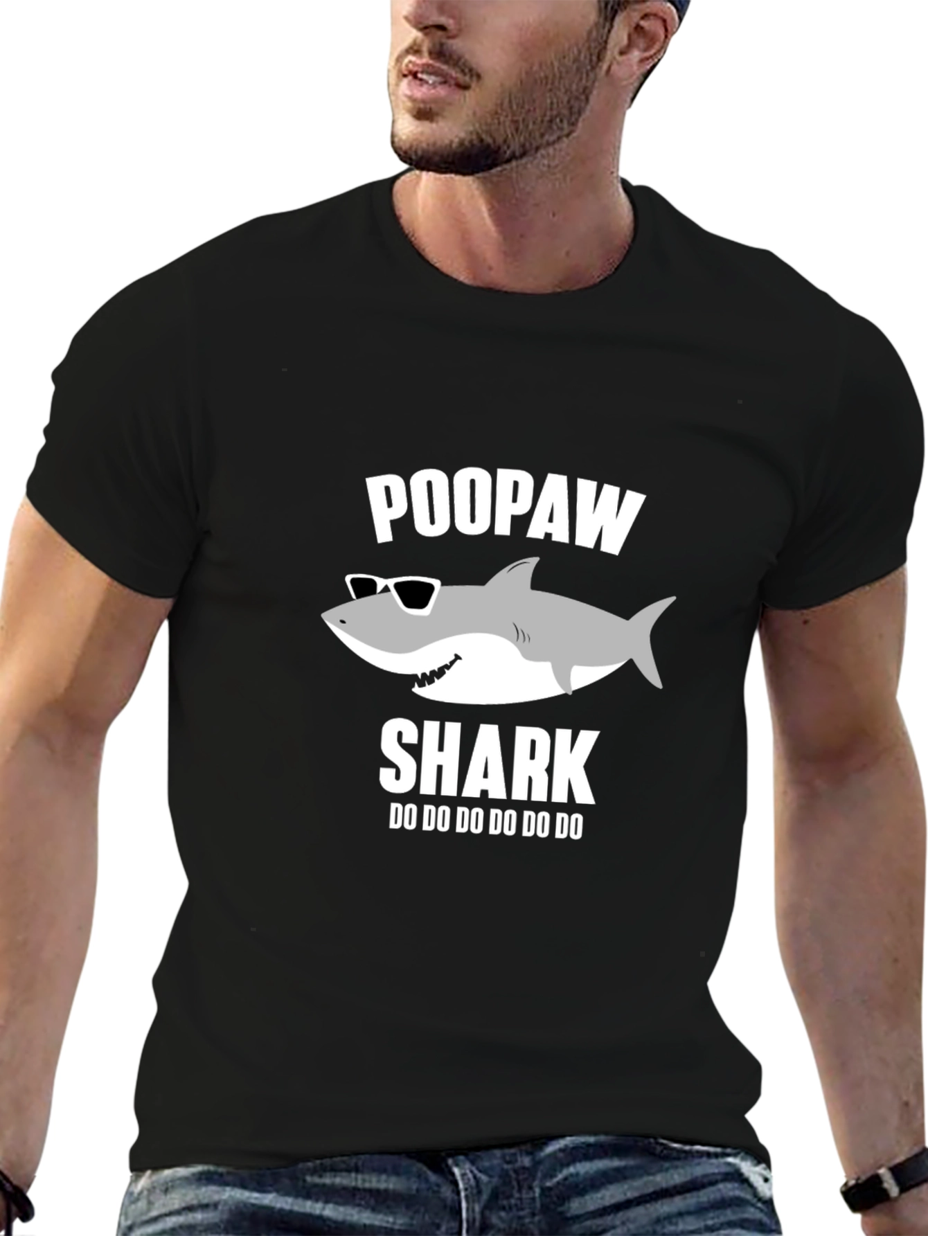 Poopaw Shark Graphic T-Shirt - Dad Grandfather Gift