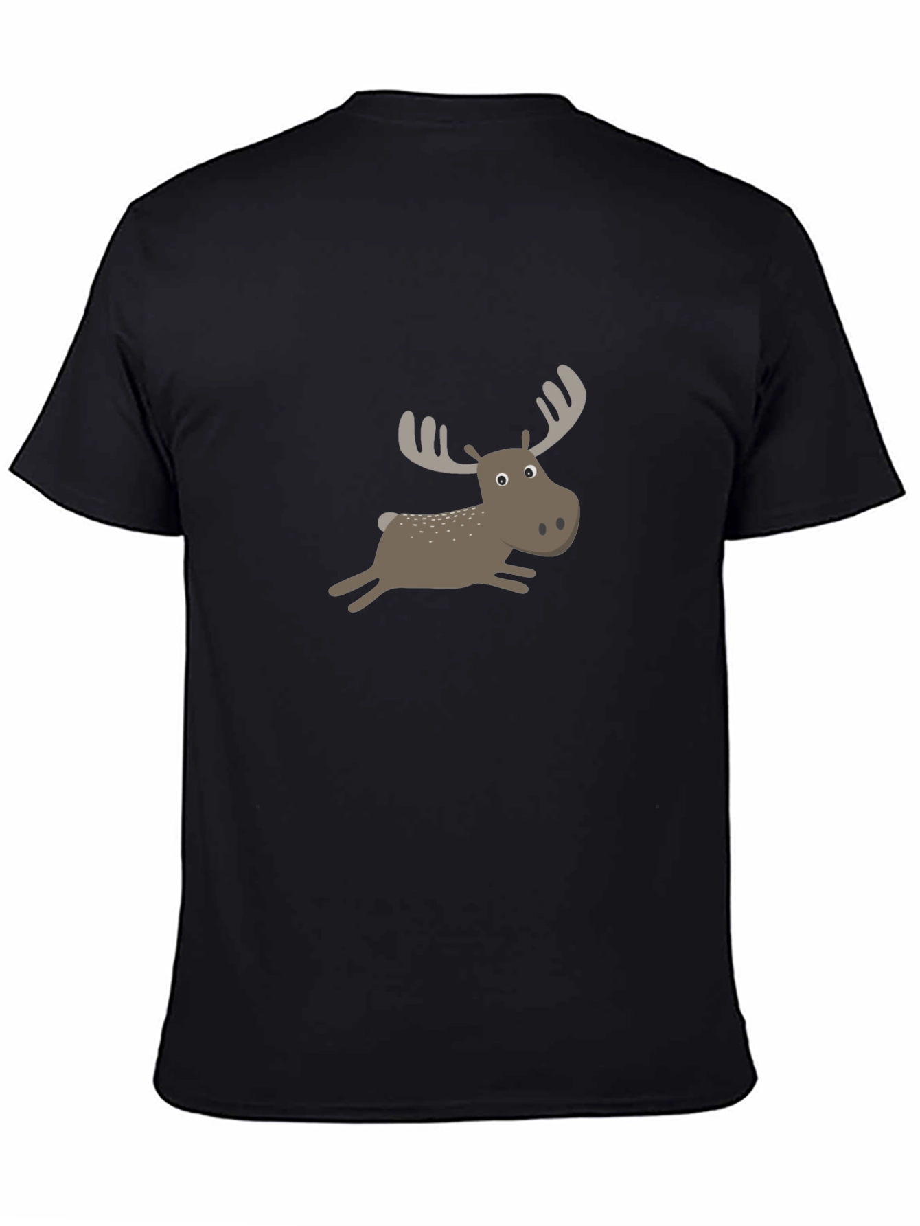 Black Moose Cartoon T-Shirt