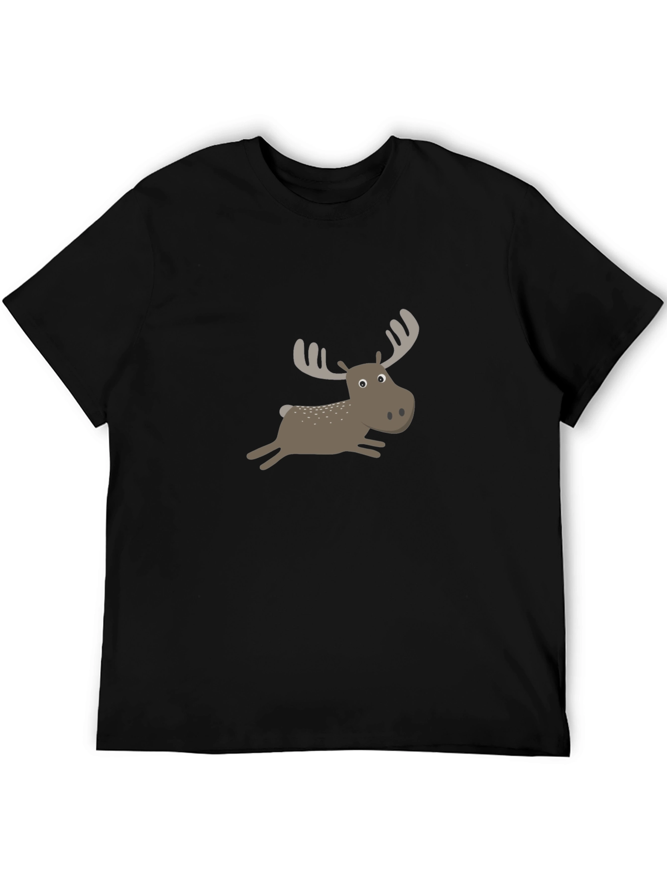Black Moose Cartoon T-Shirt