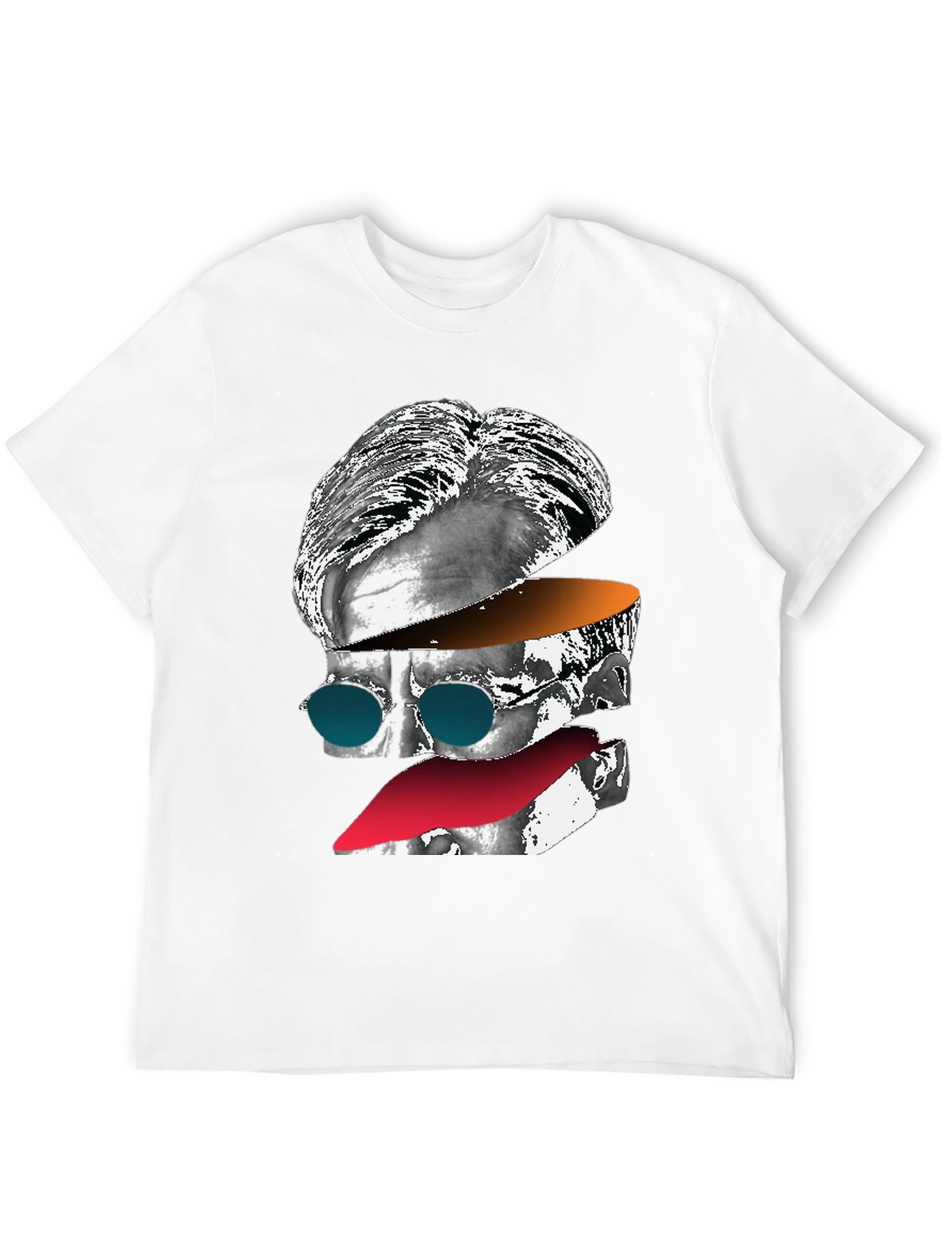 Abstract Face Graphic Tee - Mens Black T-Shirt