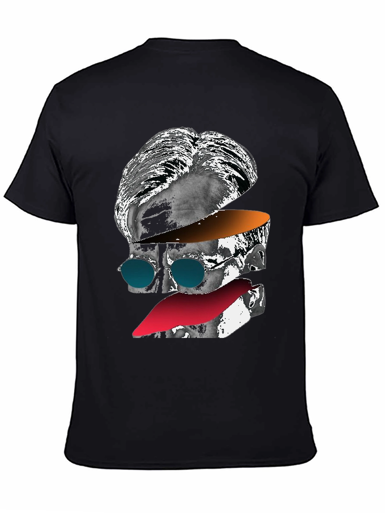 Abstract Face Graphic Tee - Mens Black T-Shirt