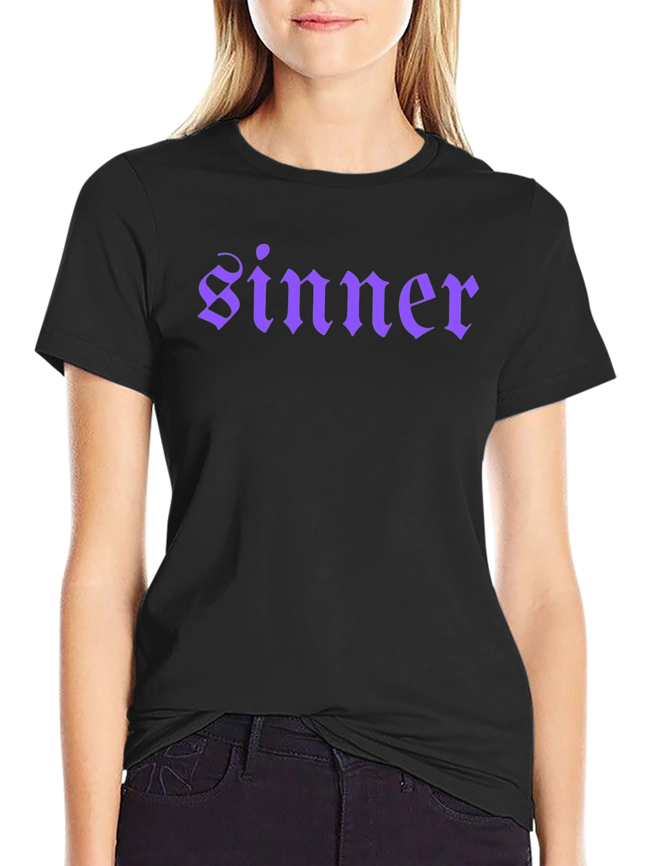Sinner Graphic Tee - Black Gothic Style T-Shirt