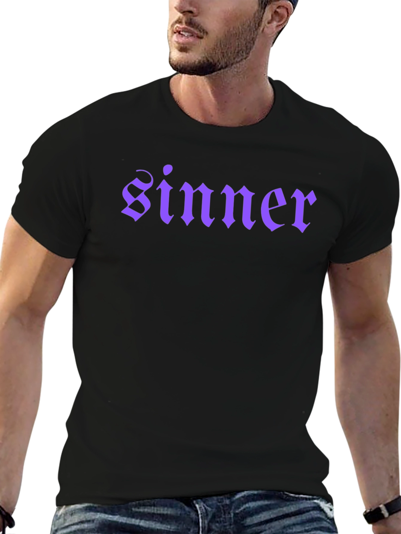 Sinner Graphic Tee - Black Gothic Style T-Shirt