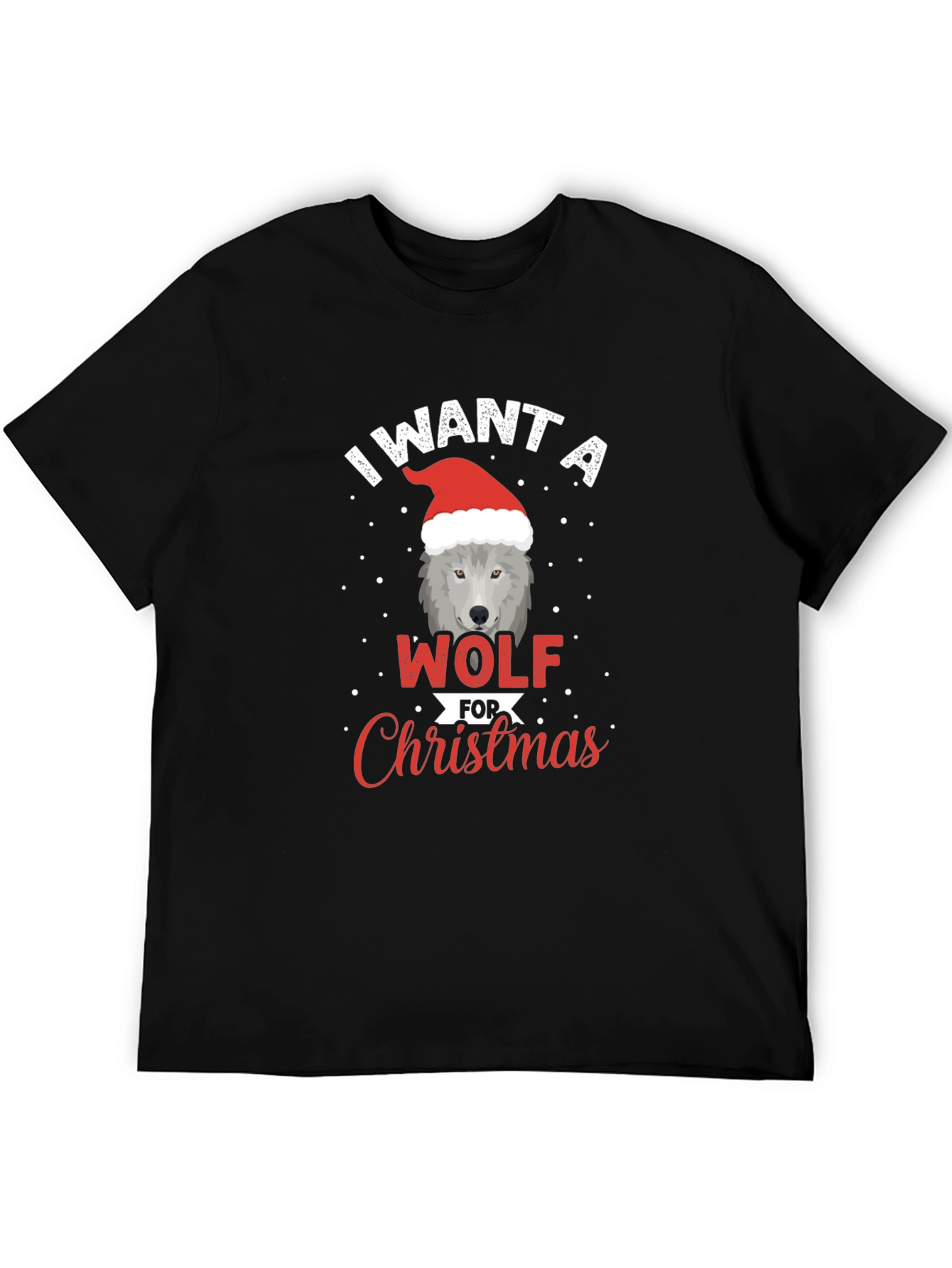 Wolf Christmas T-Shirt - Festive Holiday Apparel