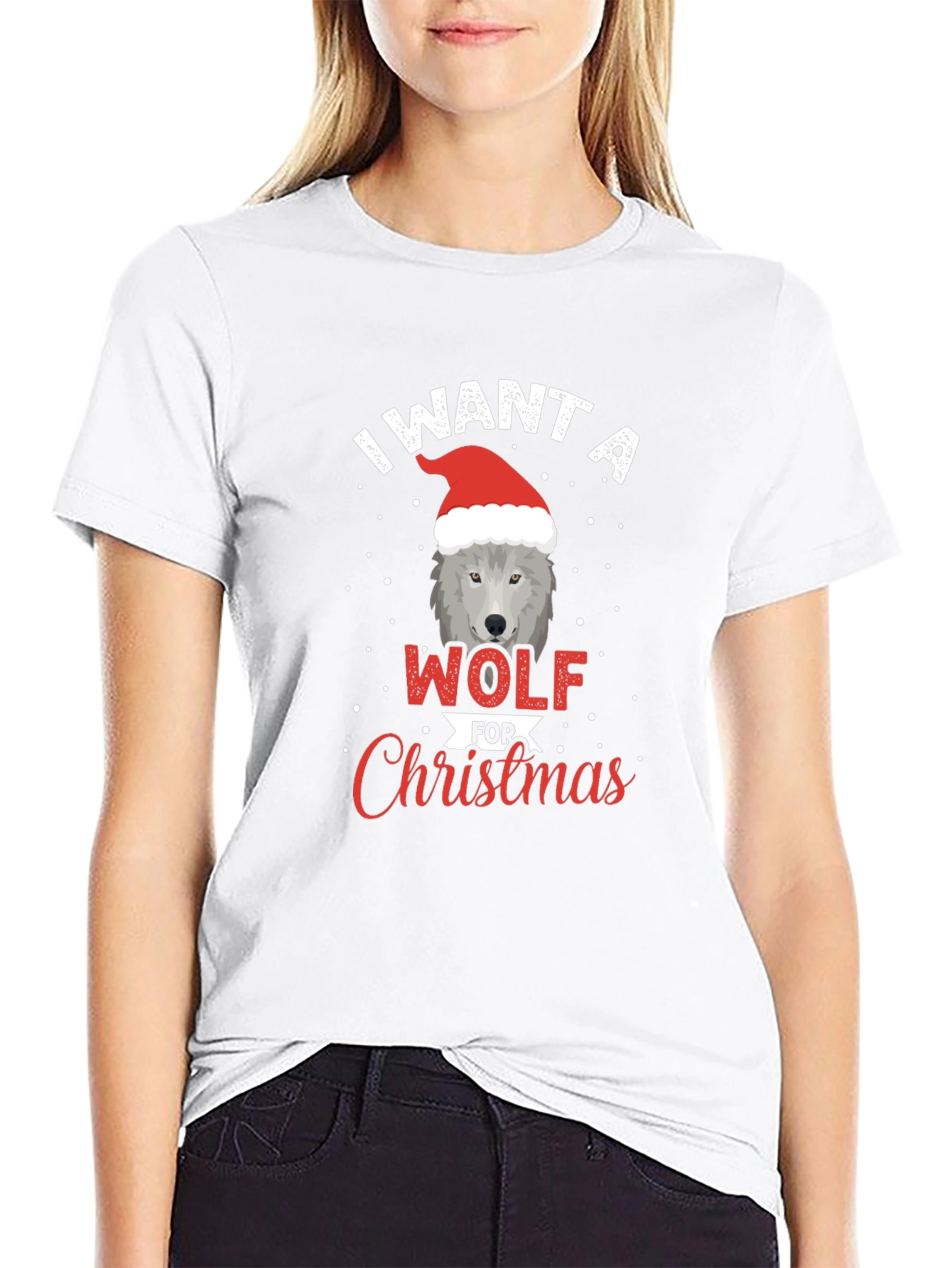Wolf Christmas T-Shirt - Festive Holiday Apparel