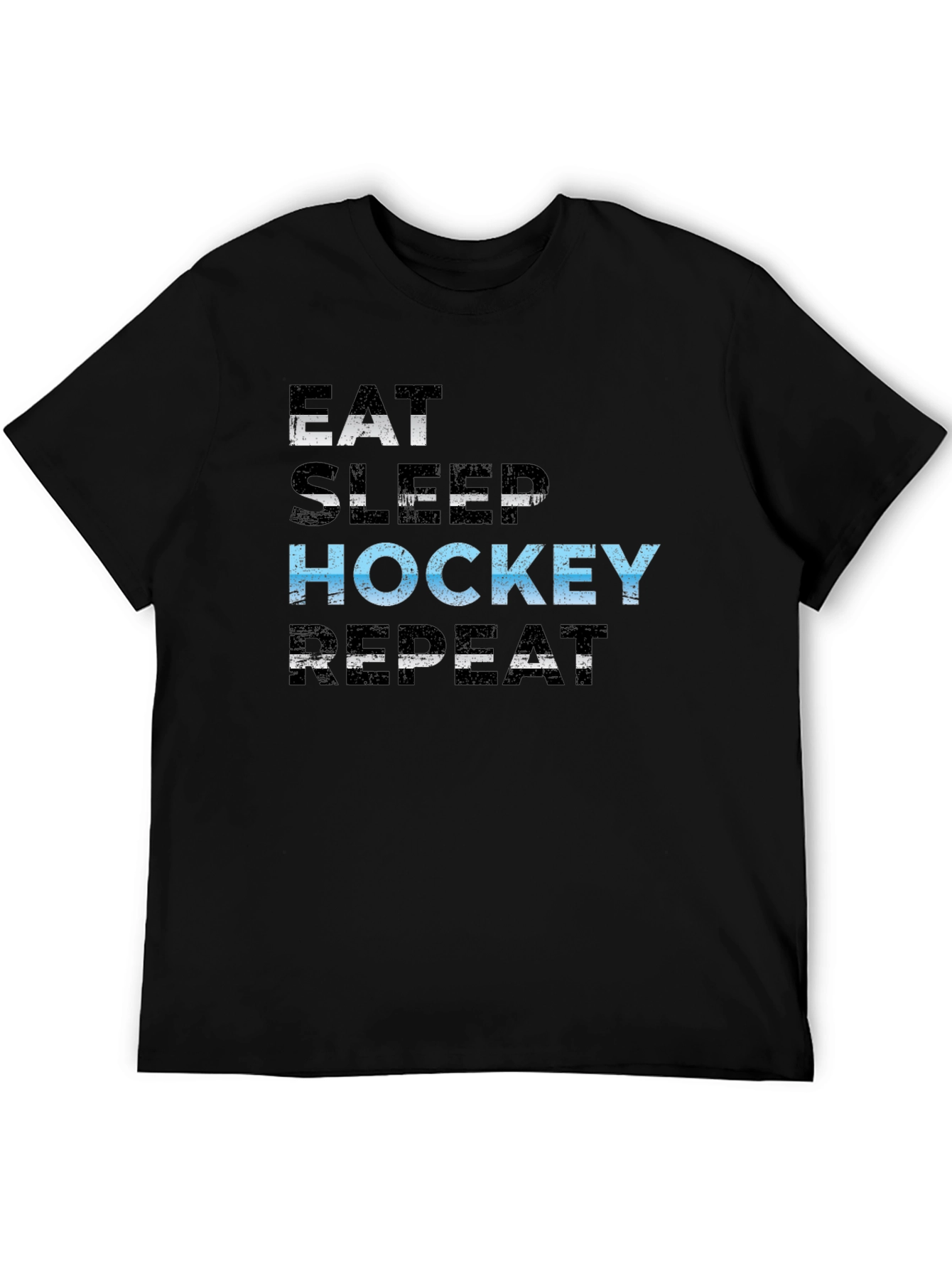 Eat Sleep Hockey Repeat Black T-Shirt