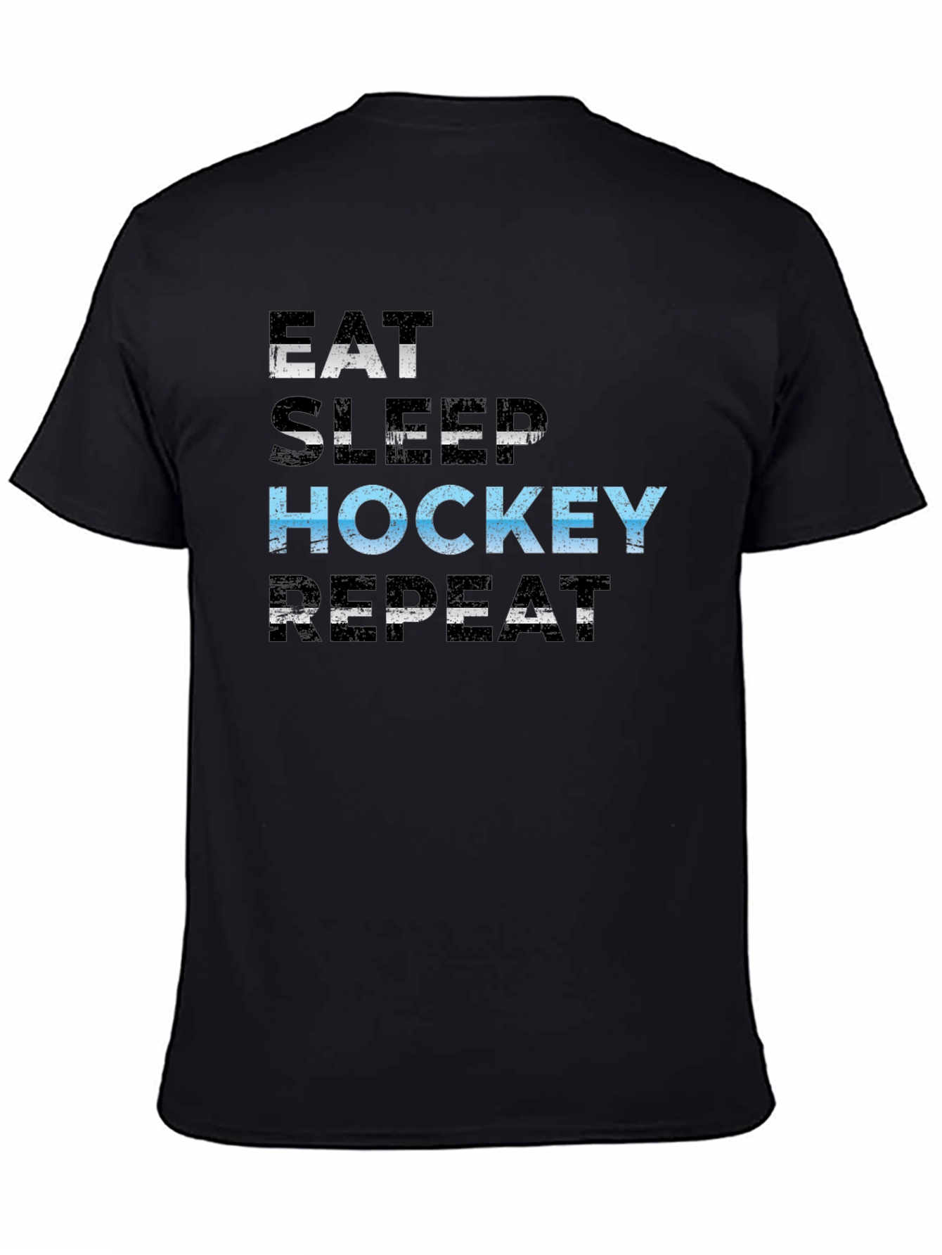 Eat Sleep Hockey Repeat Black T-Shirt
