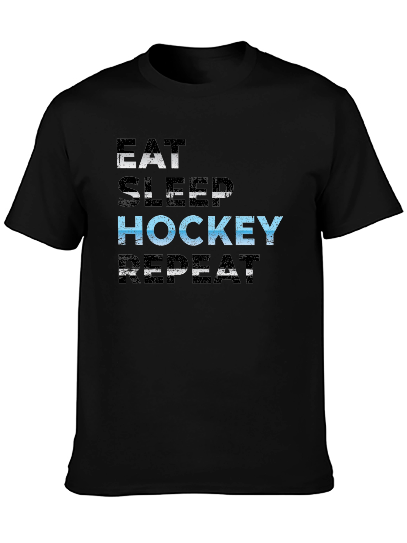Eat Sleep Hockey Repeat Black T-Shirt