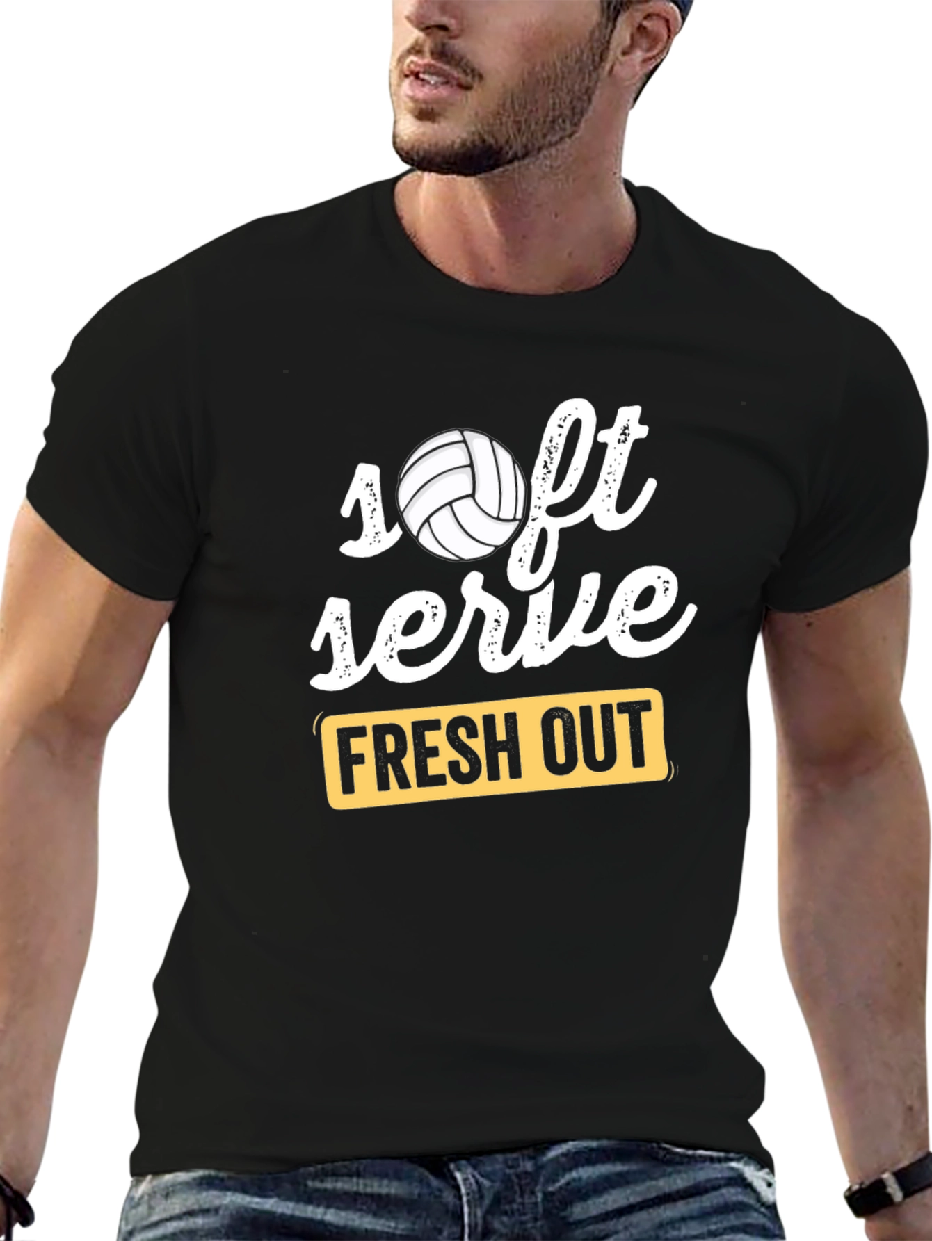 Soft Serve Fresh Out Volleyball Graphic T-Shirt