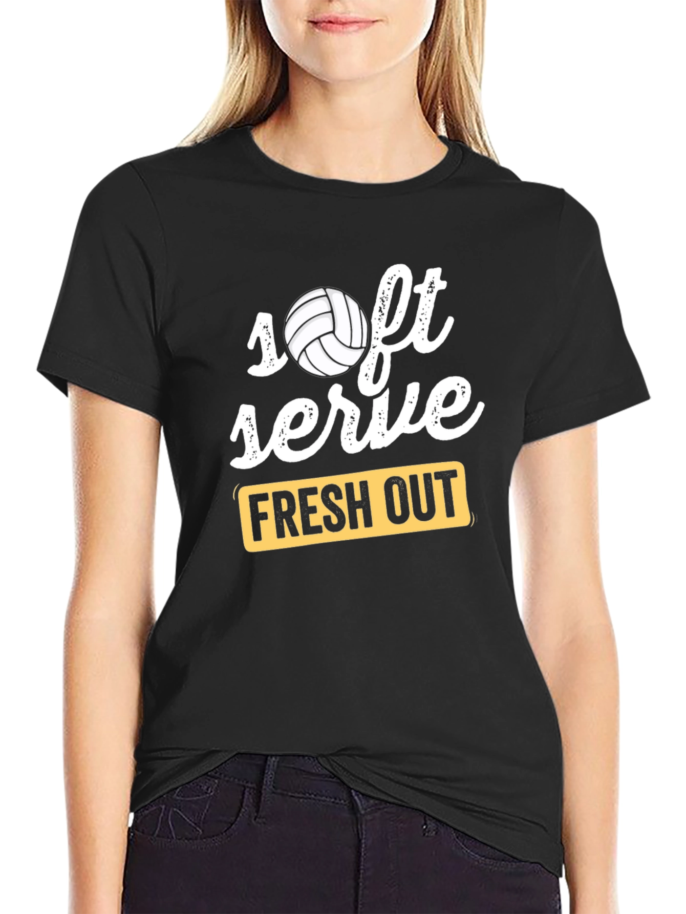 Soft Serve Fresh Out Volleyball Graphic T-Shirt