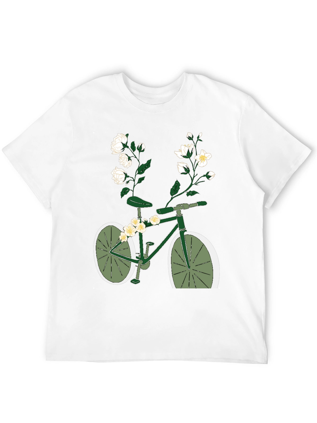 Floral Bicycle Graphic Tee - Unique Design