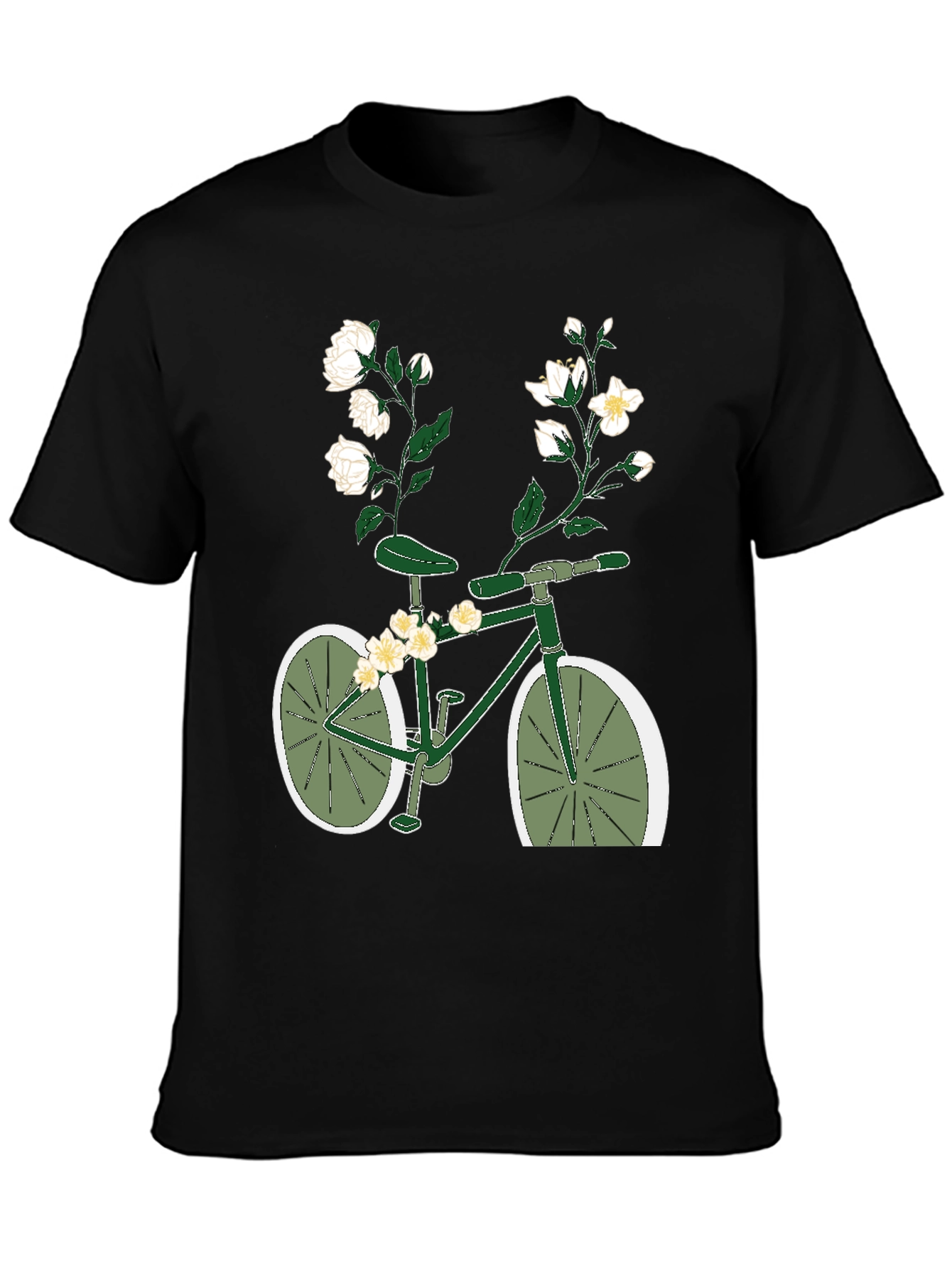 Floral Bicycle Graphic Tee - Unique Design