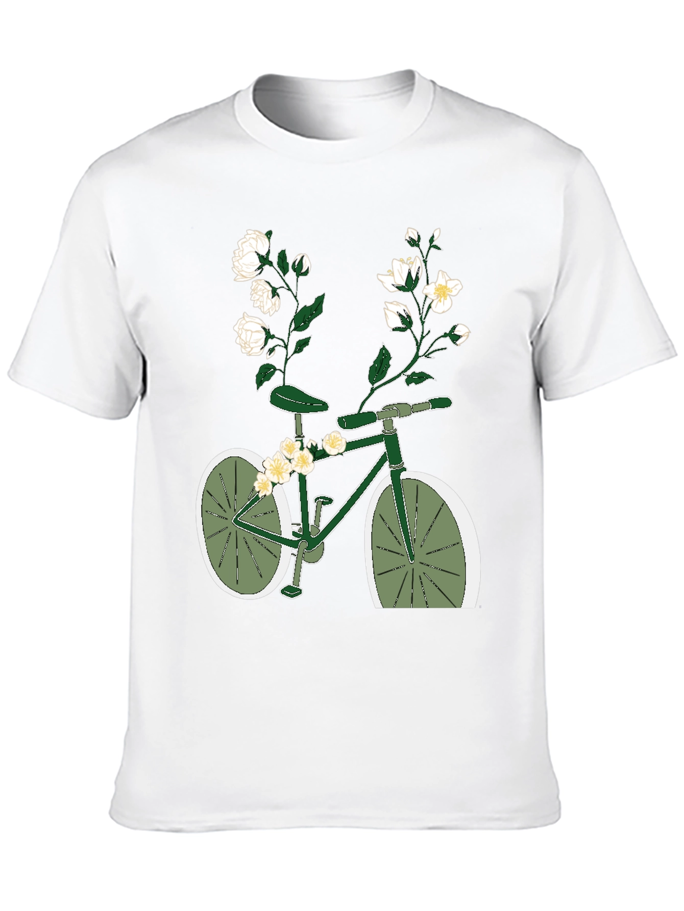 Floral Bicycle Graphic Tee - Unique Design