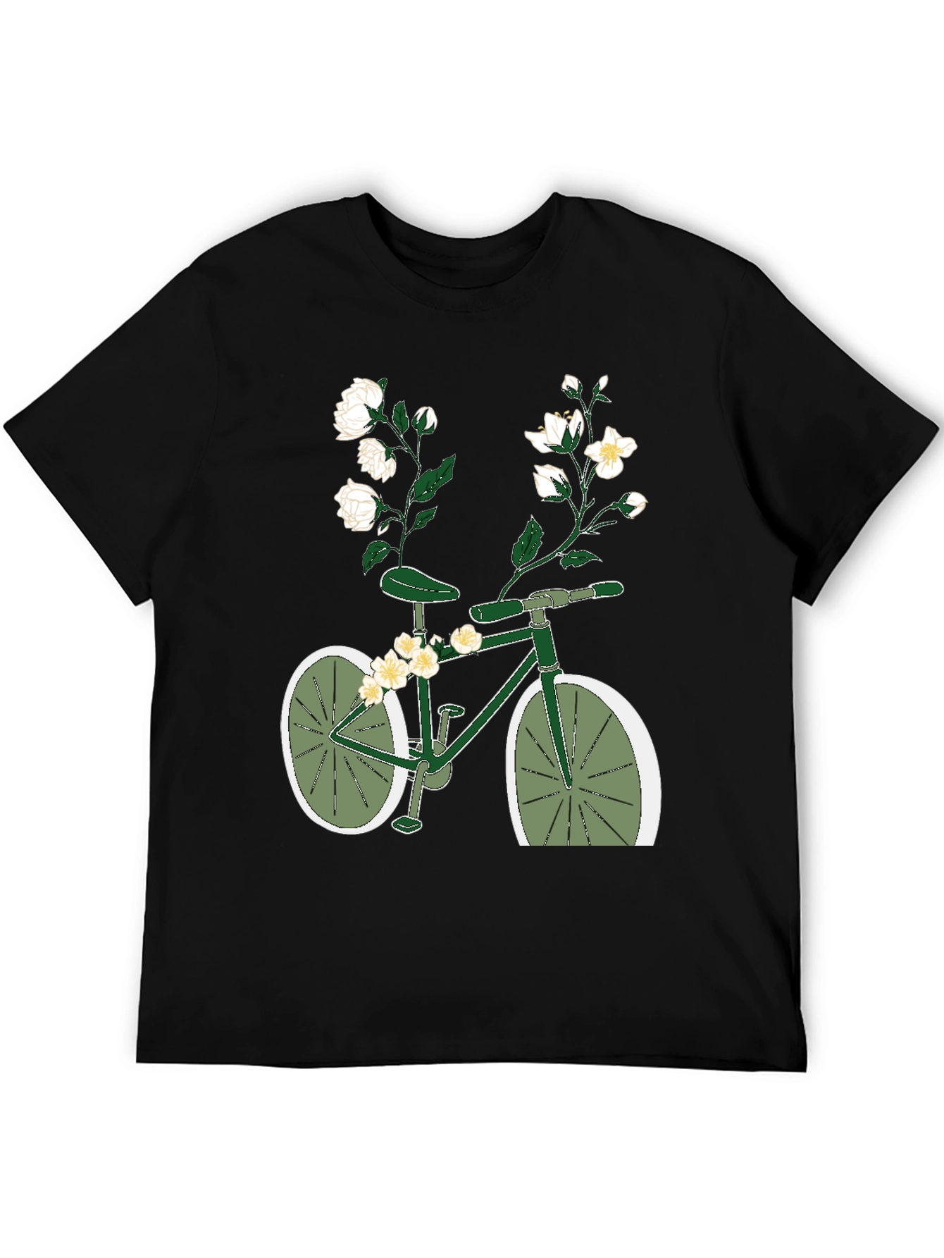 Floral Bicycle Graphic Tee - Unique Design