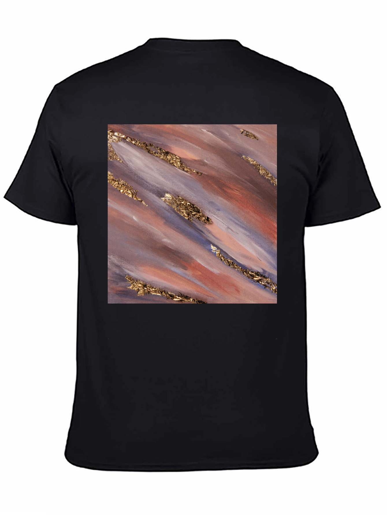 Abstract Gold Streak Tee - Modern Art Shirt