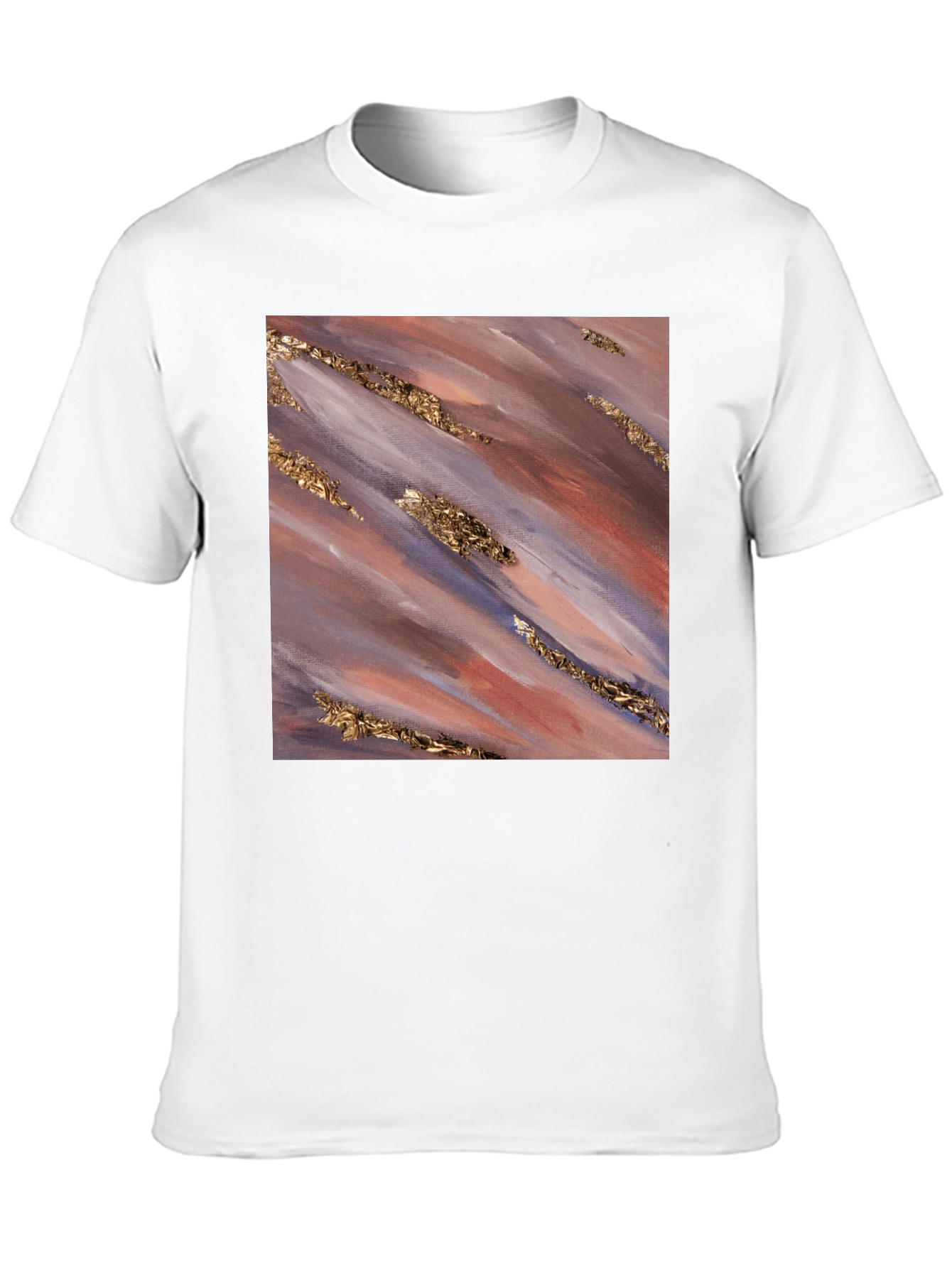 Abstract Gold Streak Tee - Modern Art Shirt