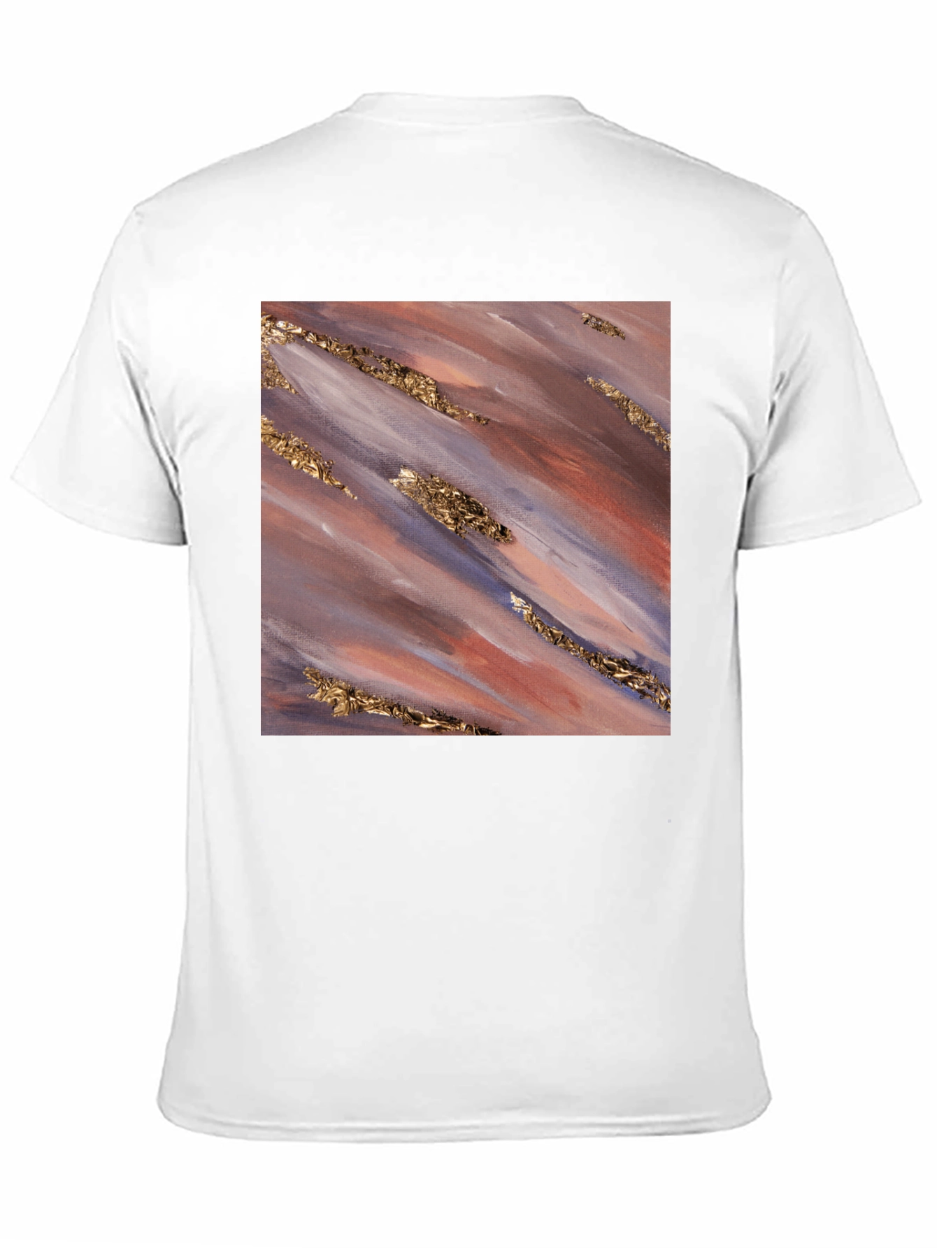 Abstract Gold Streak Tee - Modern Art Shirt