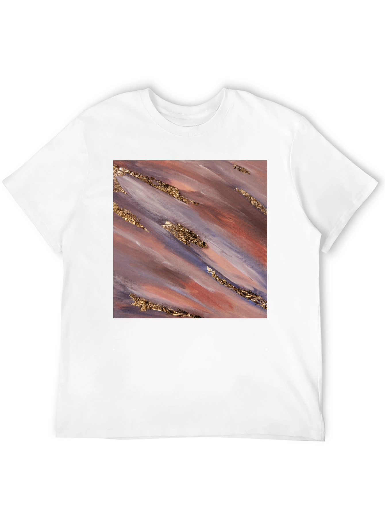 Abstract Gold Streak Tee - Modern Art Shirt