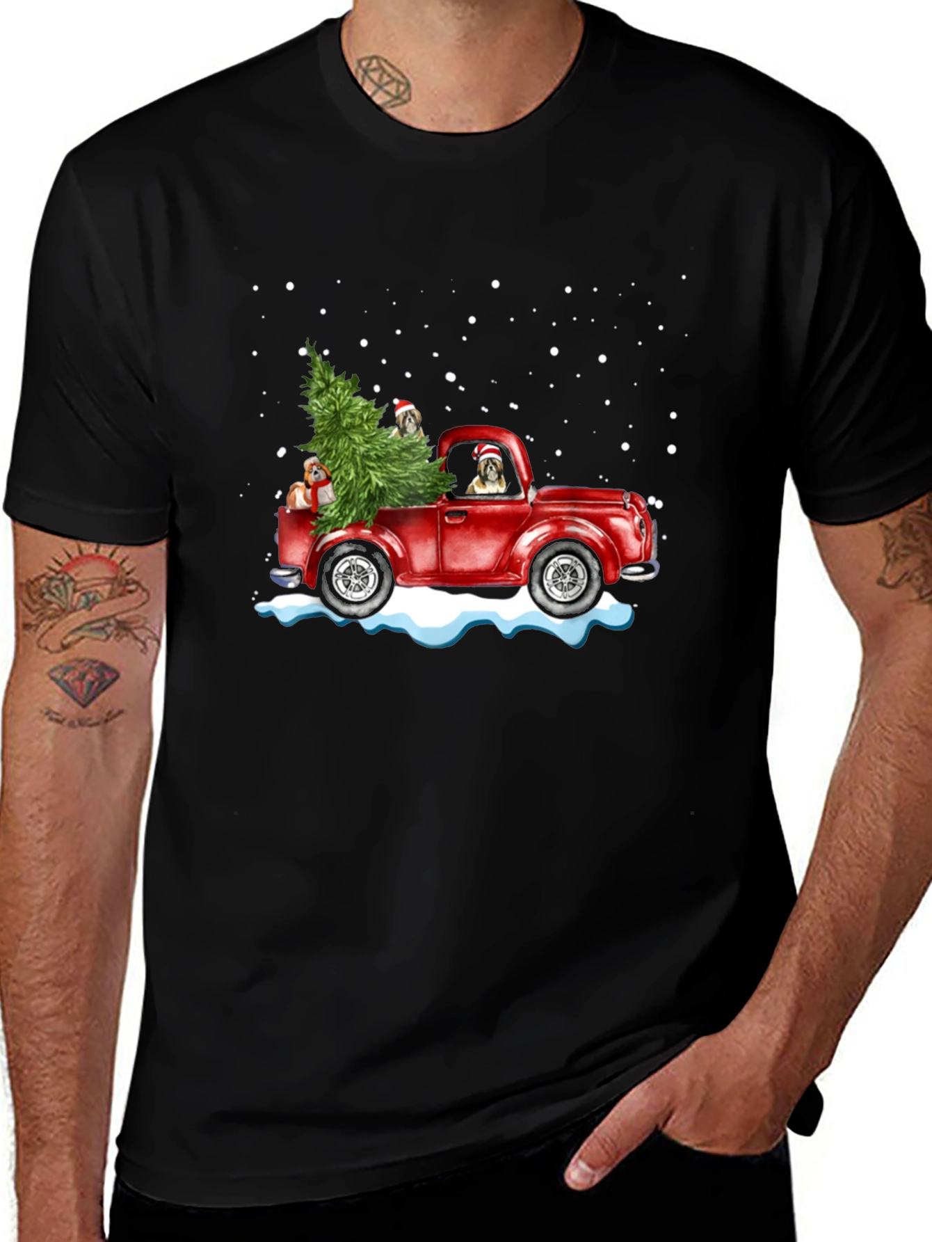 Christmas Dog Truck T-Shirt