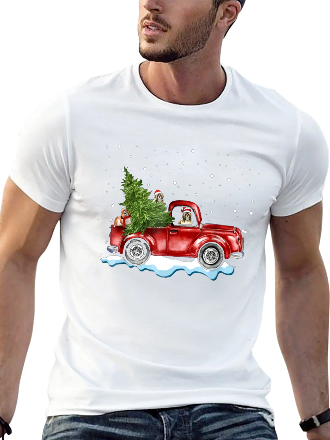 Christmas Dog Truck T-Shirt