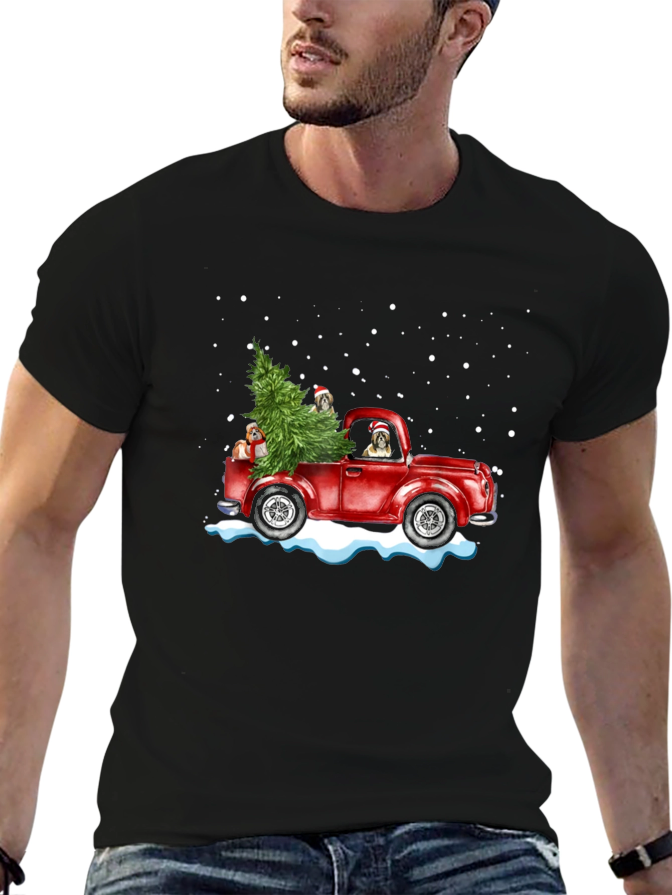 Christmas Dog Truck T-Shirt