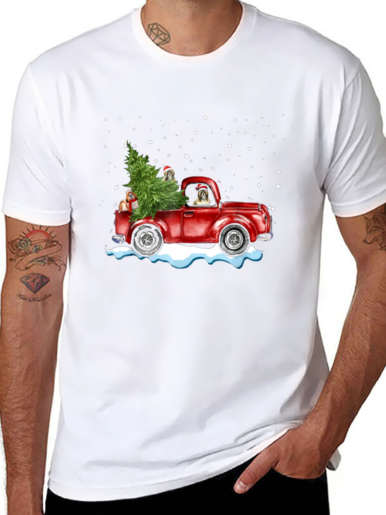 Christmas Dog Truck T-Shirt