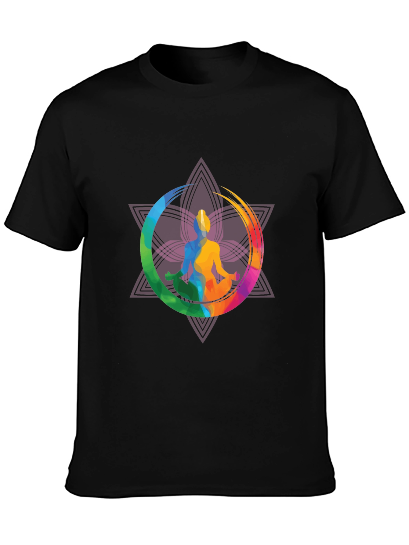Yoga Meditation Graphic Tee - Mens Black T-Shirt