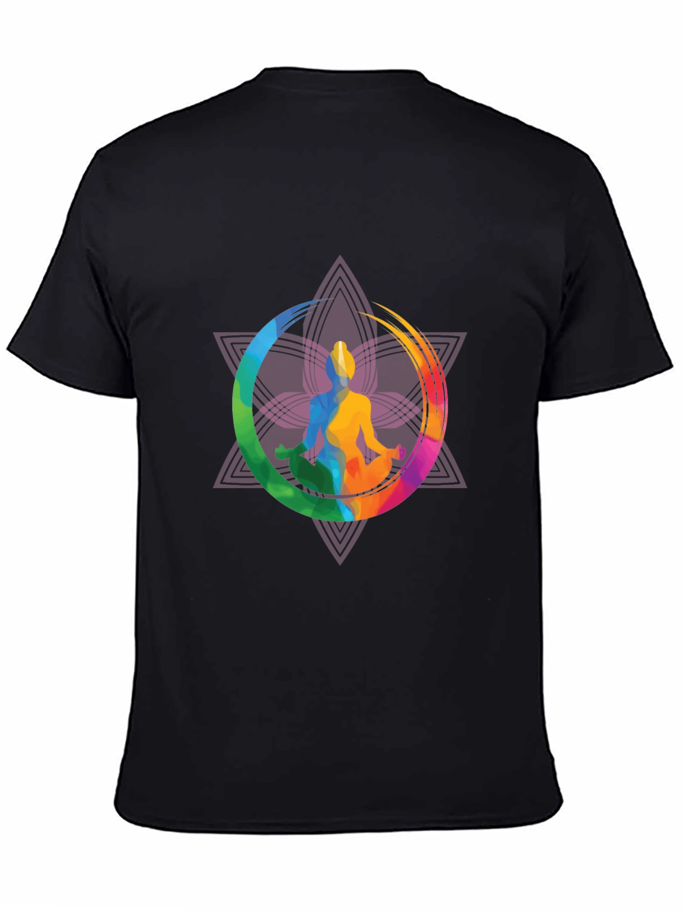 Yoga Meditation Graphic Tee - Mens Black T-Shirt