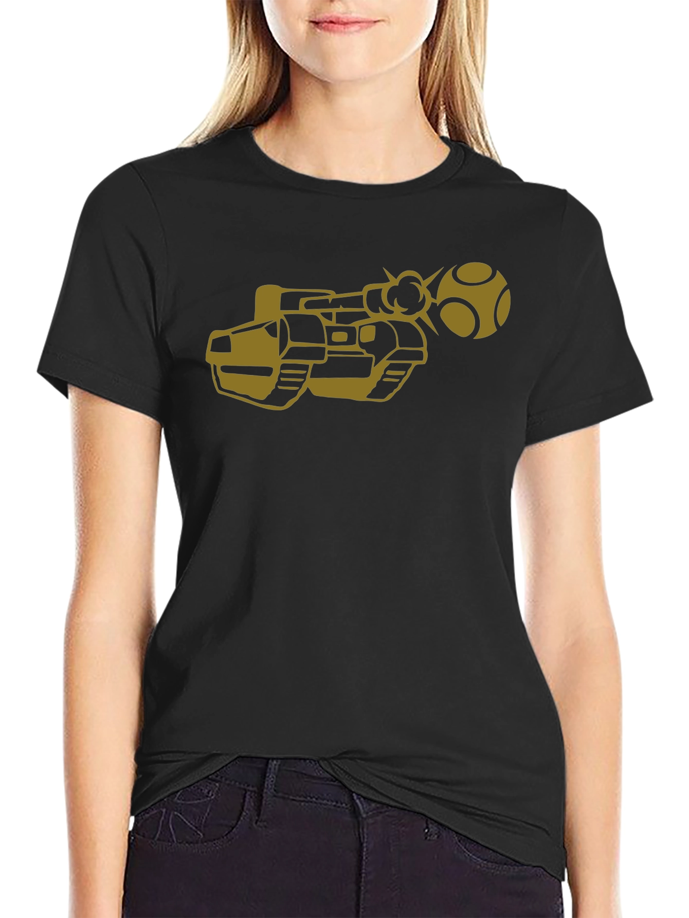 Retro Game Tank T-Shirt - Black Cotton Tee