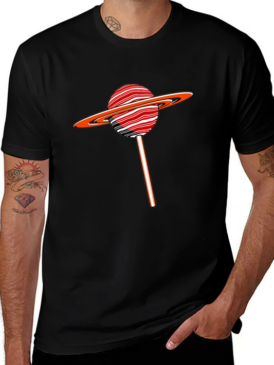 Saturn Lollipop Graphic Tee - Black Cotton Blend