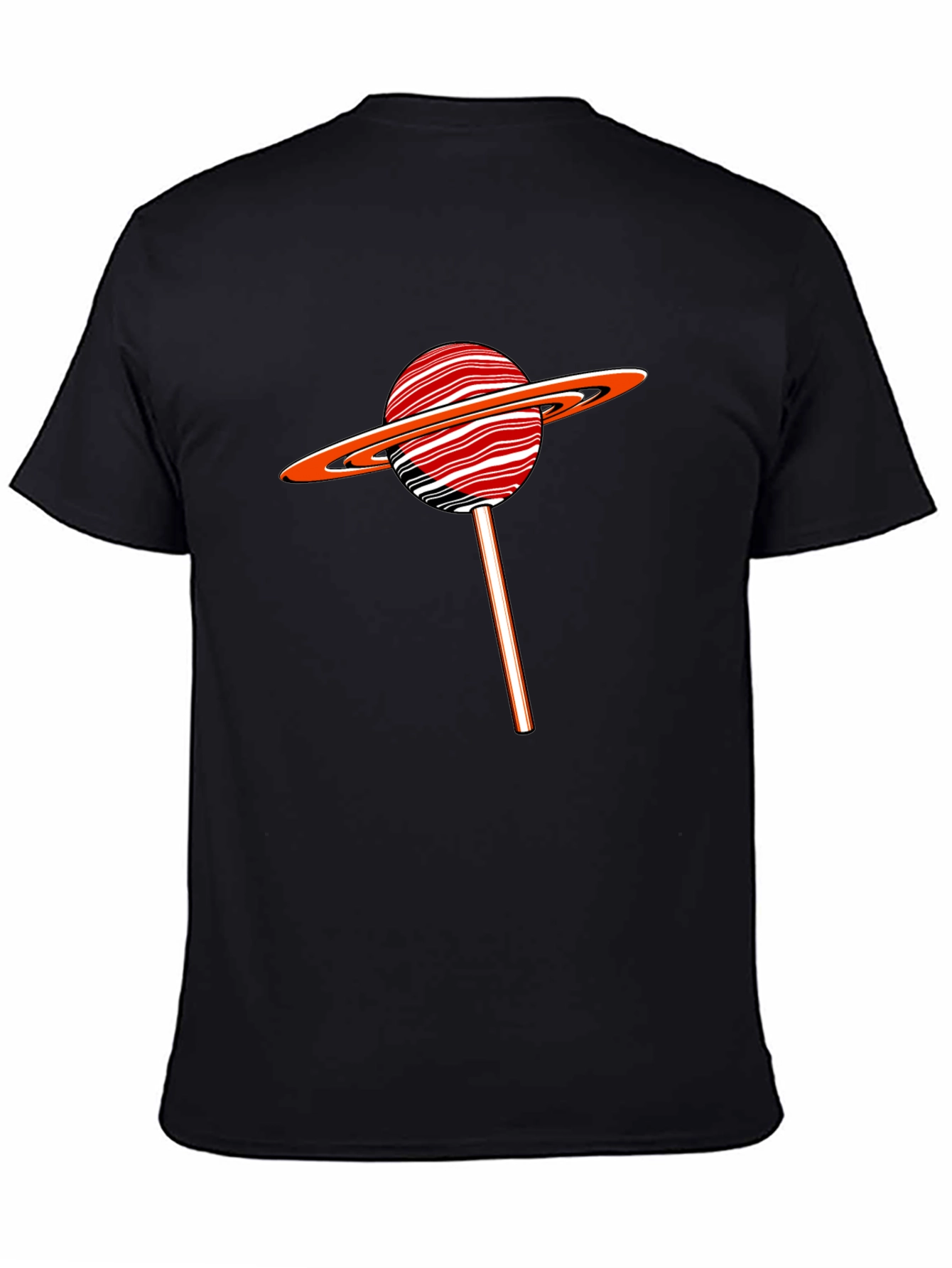 Saturn Lollipop Graphic Tee - Black Cotton Blend